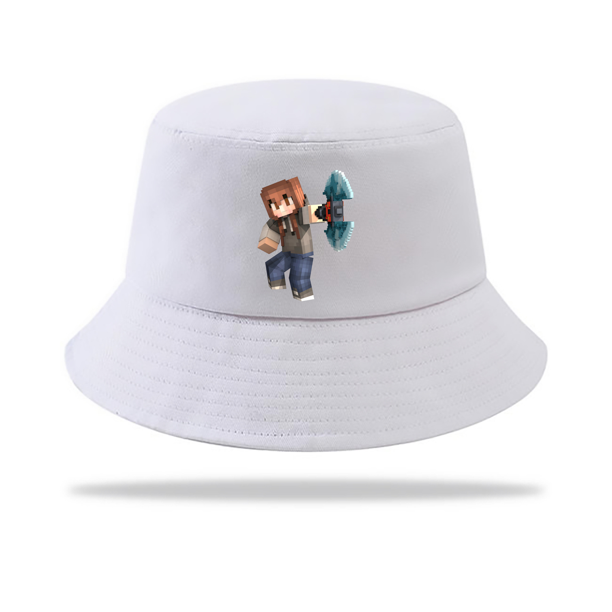 （画像用） マインクラフト ブロックの世界 Minecraft MC Block world アウトドア日除けバケットハット