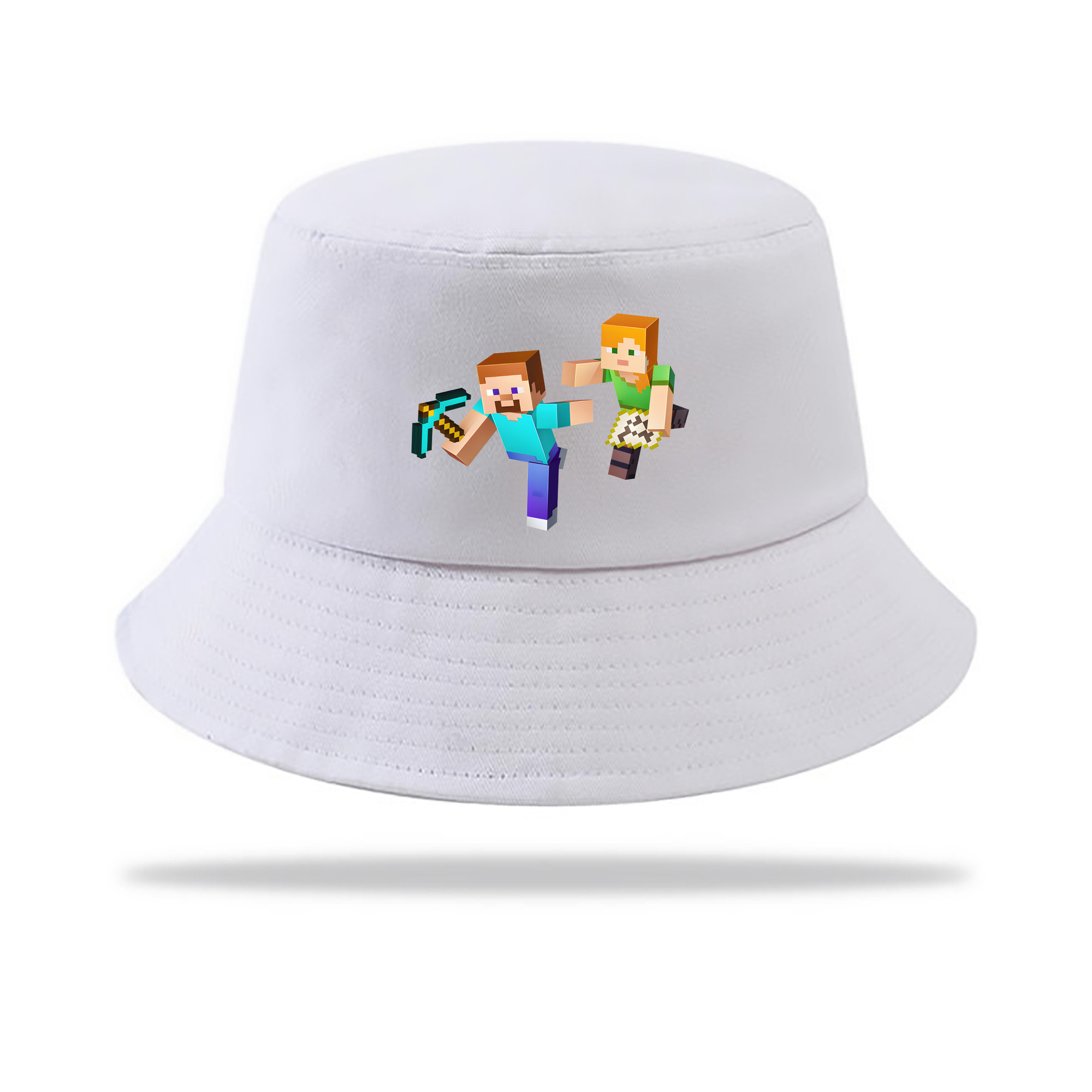 （画像用） マインクラフト ブロックの世界 Minecraft MC Block world アウトドア日除けバケットハット