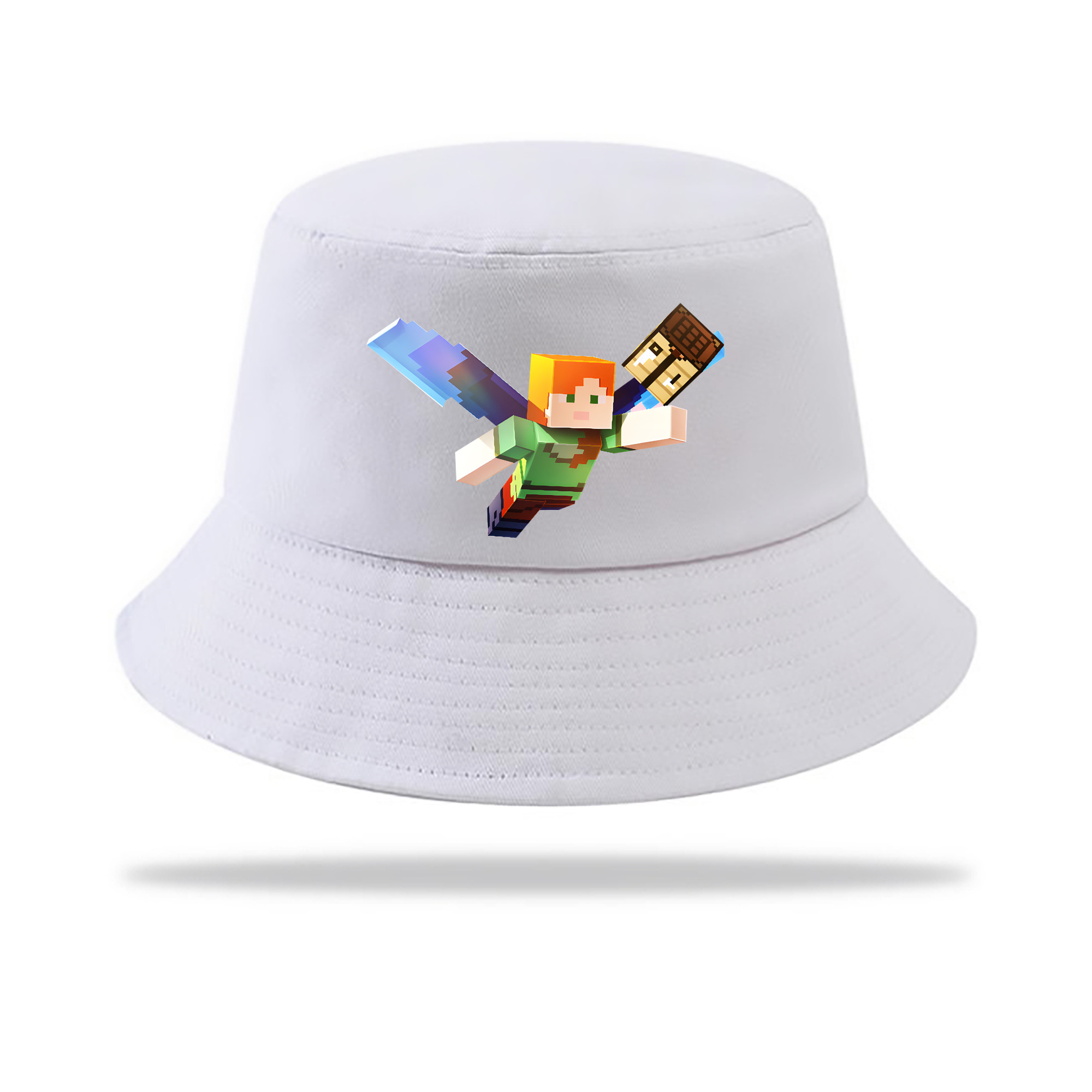 （画像用） マインクラフト ブロックの世界 Minecraft MC Block world アウトドア日除けバケットハット