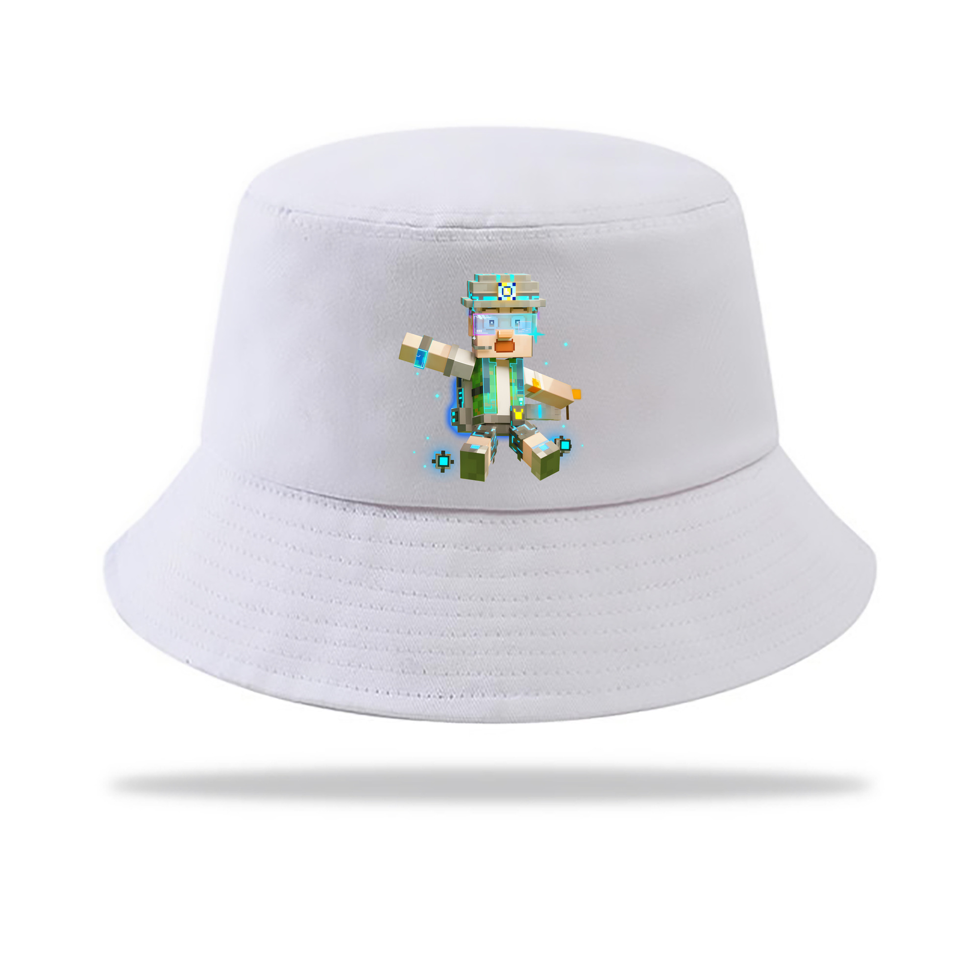 （画像用） マインクラフト ブロックの世界 Minecraft MC Block world アウトドア日除けバケットハット