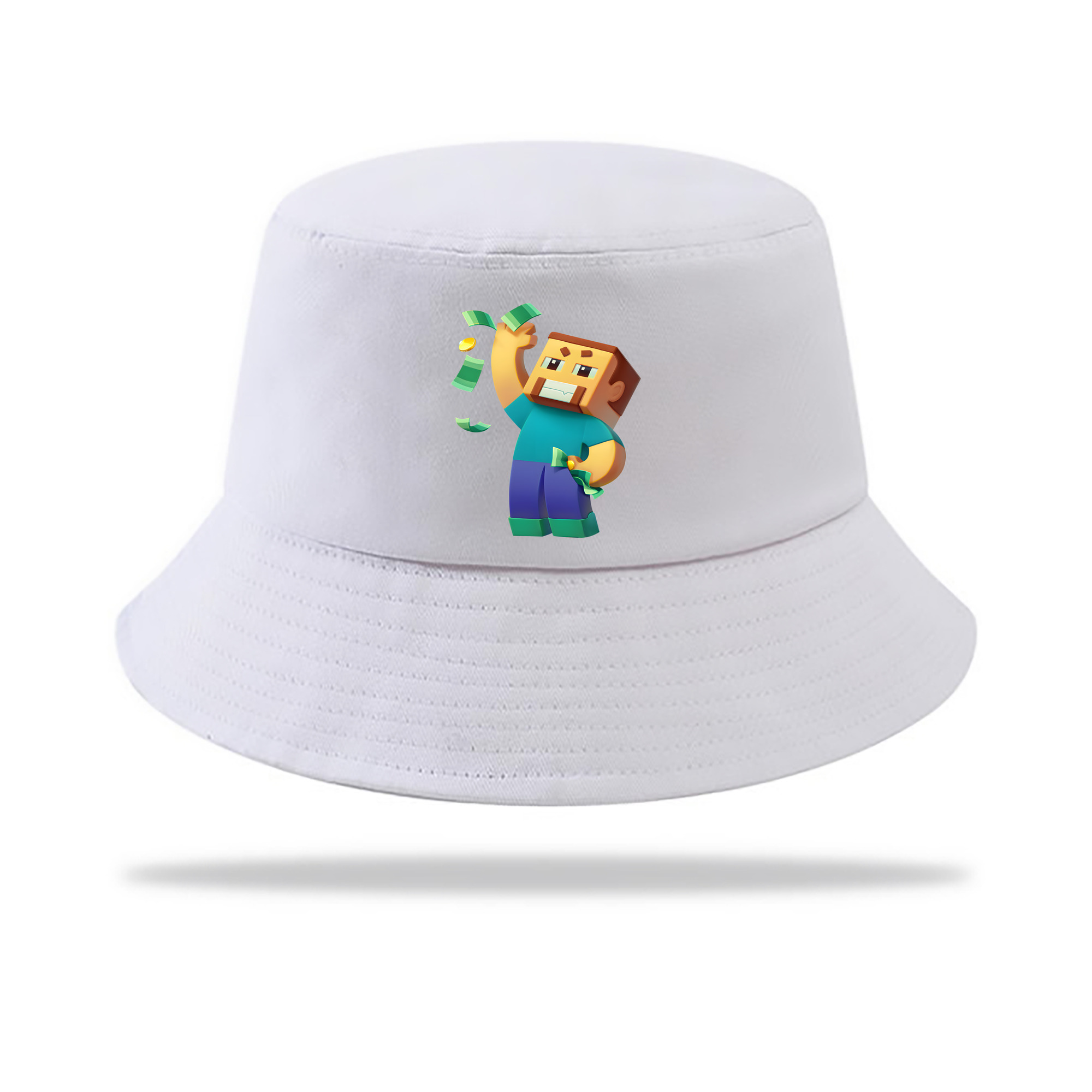（画像用） マインクラフト ブロックの世界 Minecraft MC Block world アウトドア日除けバケットハット