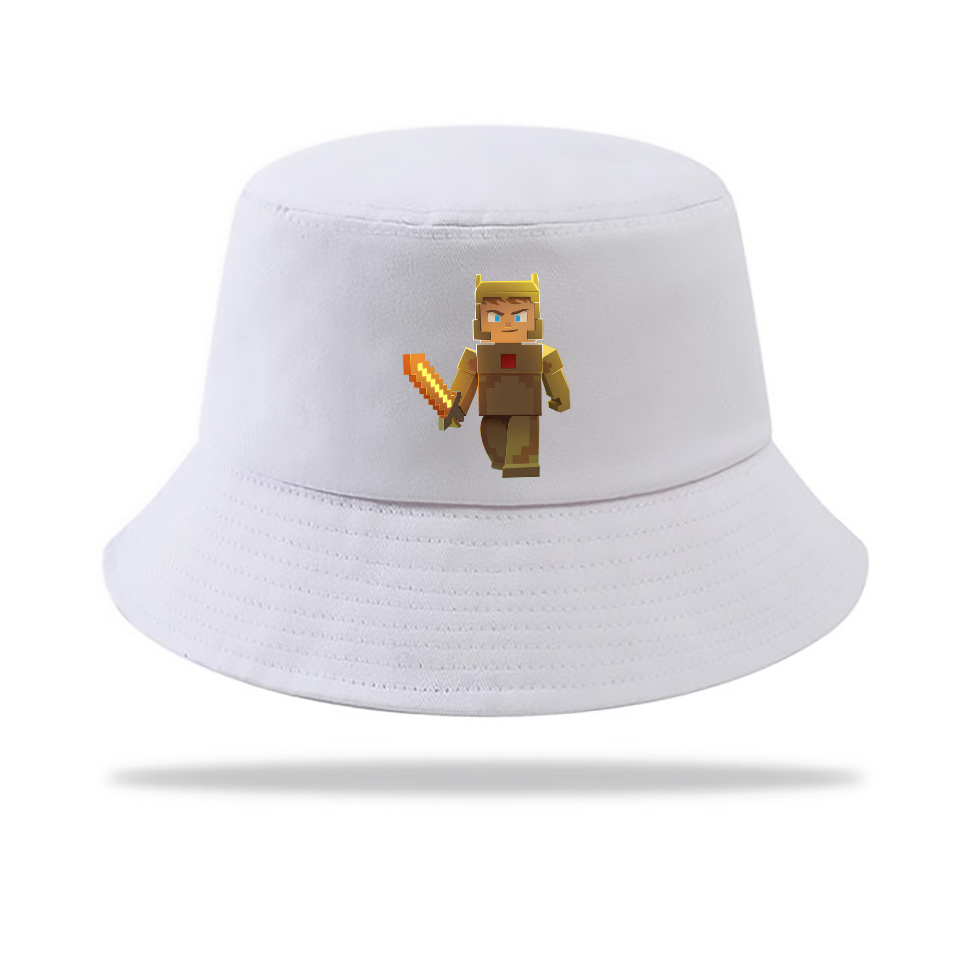 （画像用） マインクラフト ブロックの世界 Minecraft MC Block world アウトドア日除けバケットハット