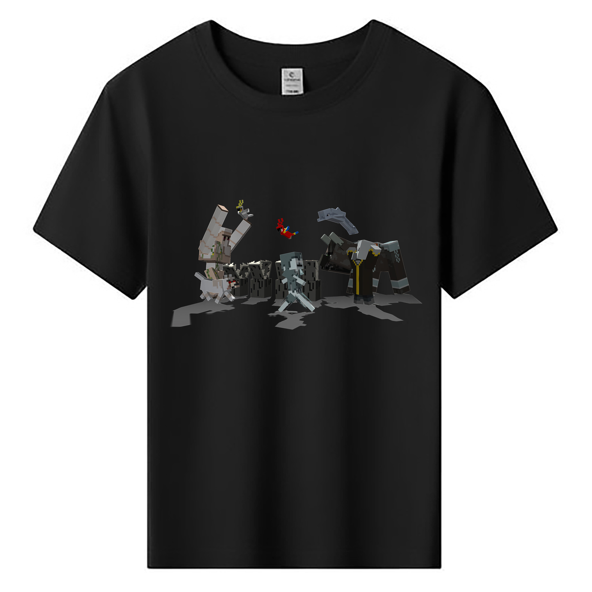 （画像用） マインクラフト ブロックの世界 Minecraft MC Block world 綿100％キッズTシャツ（フロントプリント）