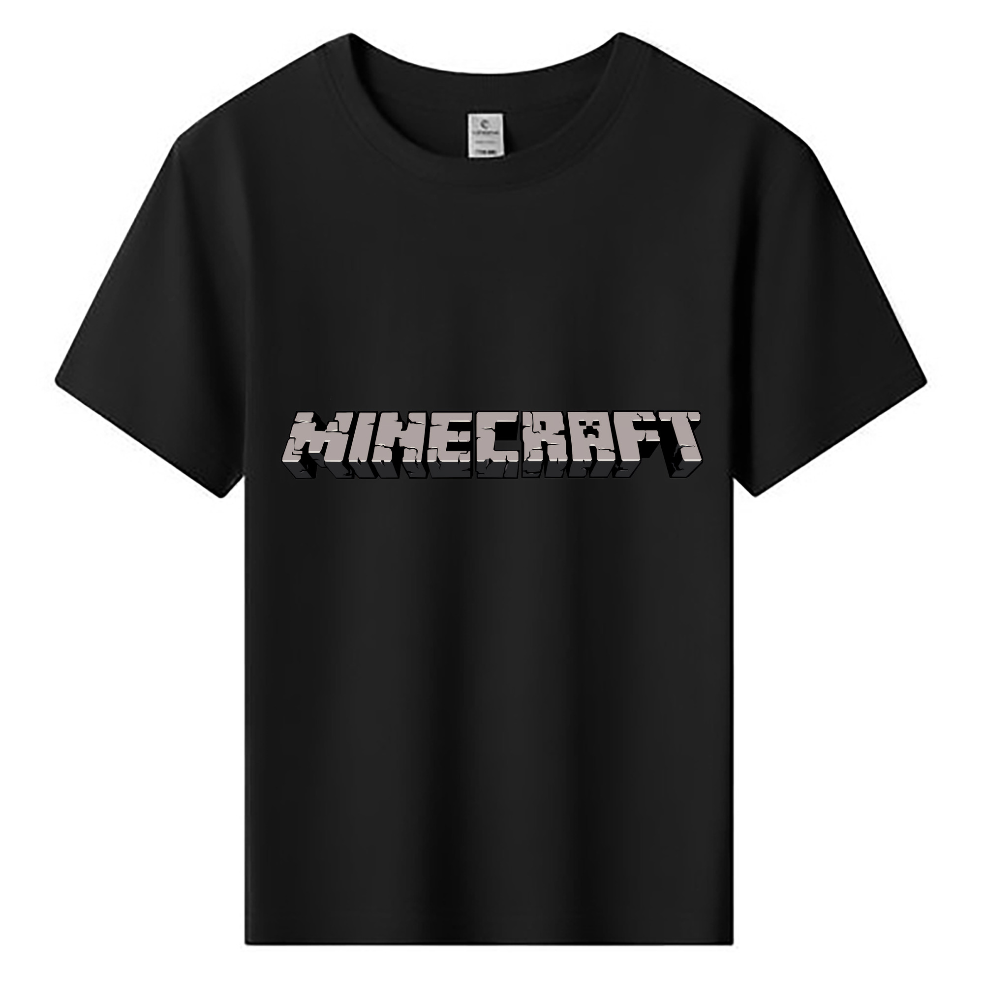 （画像用） マインクラフト ブロックの世界 Minecraft MC Block world 綿100％キッズTシャツ（フロントプリント）