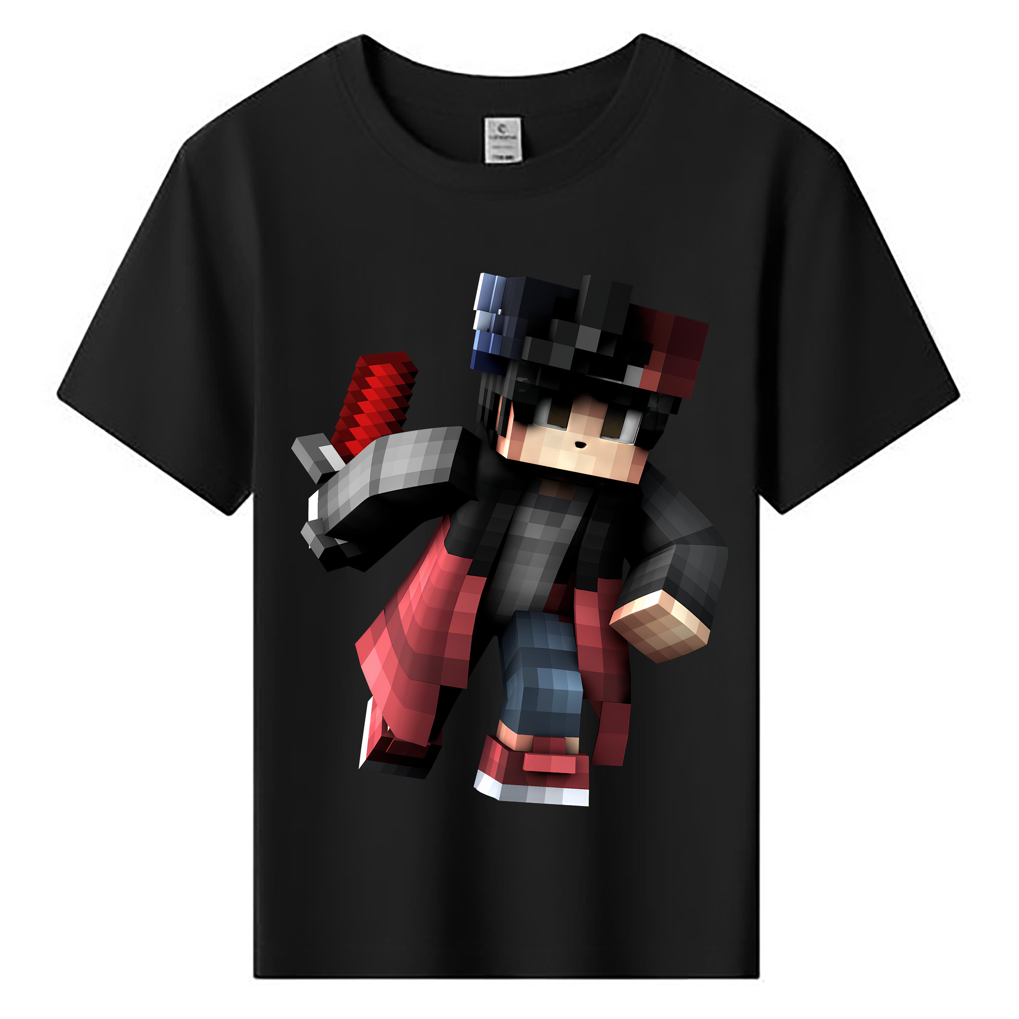 （画像用） マインクラフト ブロックの世界 Minecraft MC Block world 綿100％キッズTシャツ（フロントプリント）