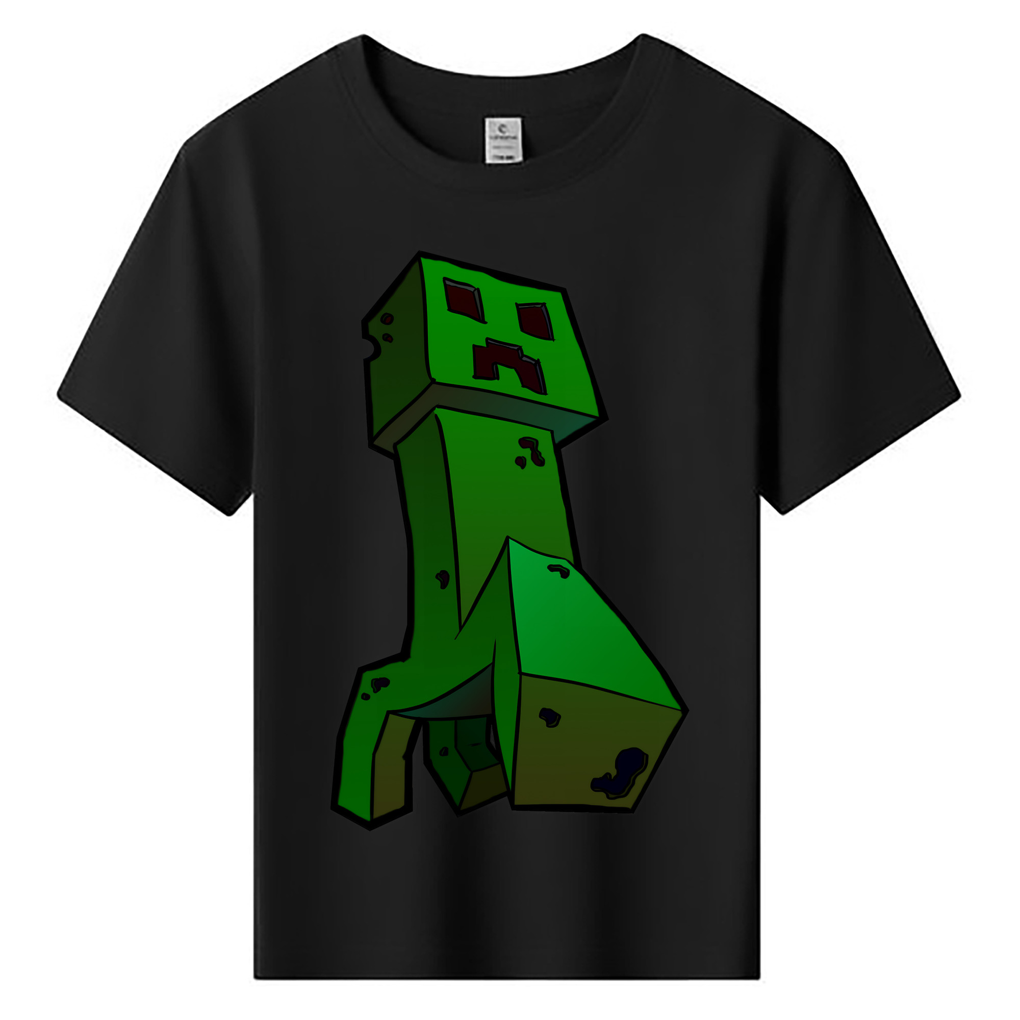 （画像用） マインクラフト ブロックの世界 Minecraft MC Block world 綿100％キッズTシャツ（フロントプリント）