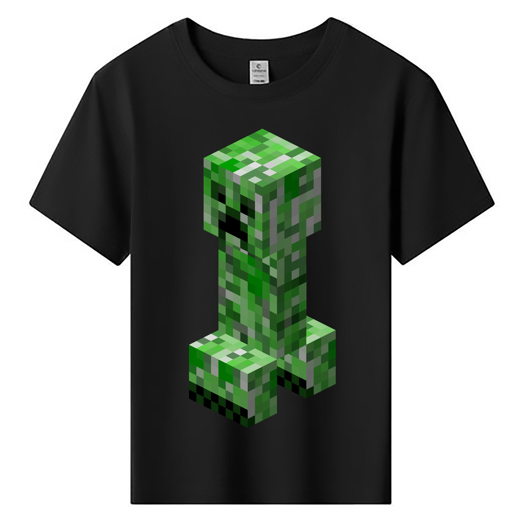 （画像用） マインクラフト ブロックの世界 Minecraft MC Block world 綿100％キッズTシャツ（フロントプリント）