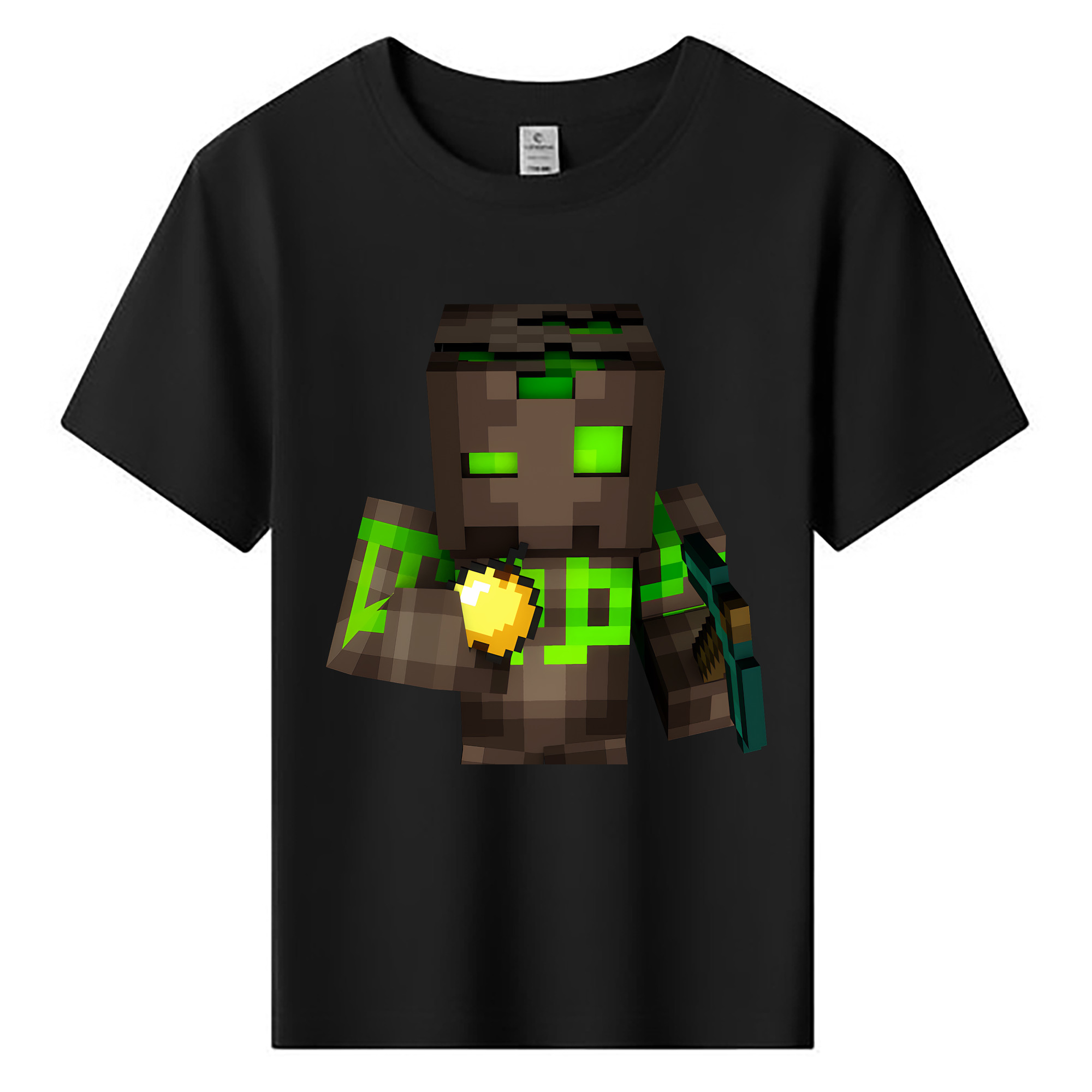（画像用） マインクラフト ブロックの世界 Minecraft MC Block world 綿100％キッズTシャツ（フロントプリント）