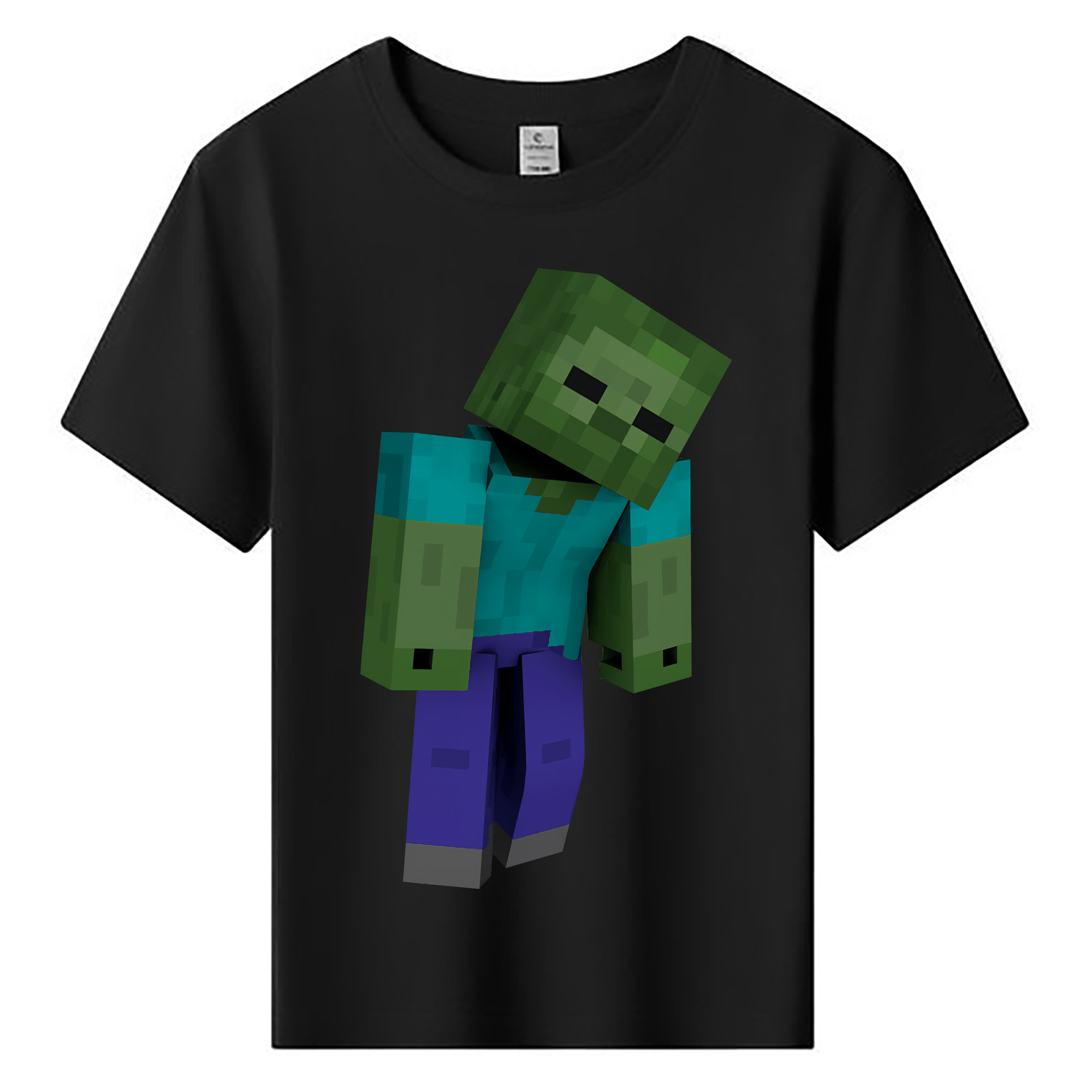 （画像用） マインクラフト ブロックの世界 Minecraft MC Block world 綿100％キッズTシャツ（フロントプリント）