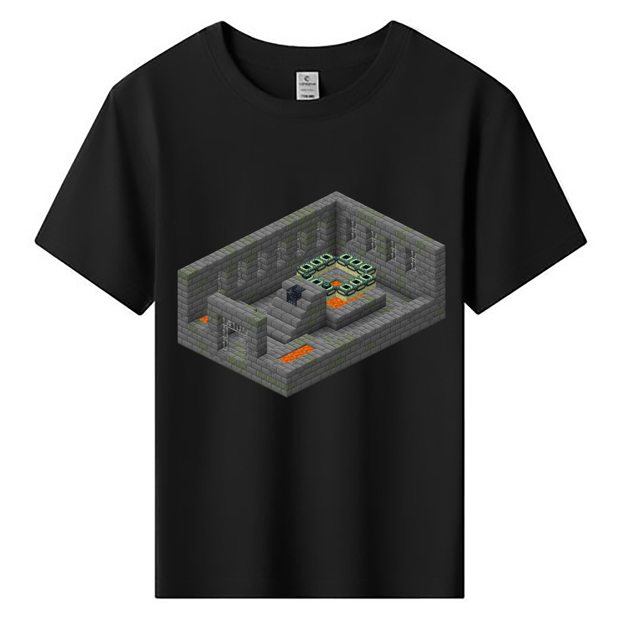 （画像用） マインクラフト ブロックの世界 Minecraft MC Block world 綿100％キッズTシャツ（フロントプリント）