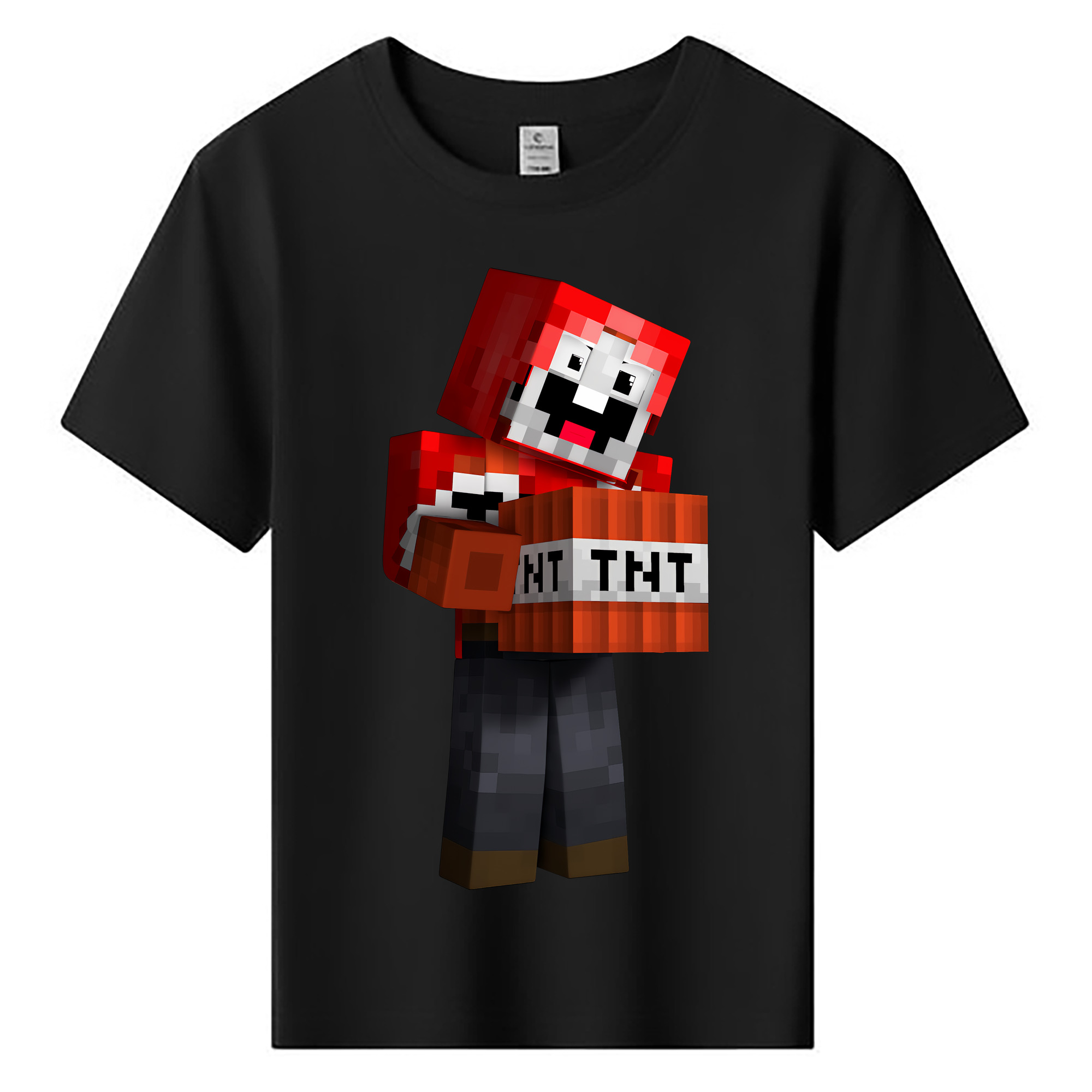 （画像用） マインクラフト ブロックの世界 Minecraft MC Block world 綿100％キッズTシャツ（フロントプリント）