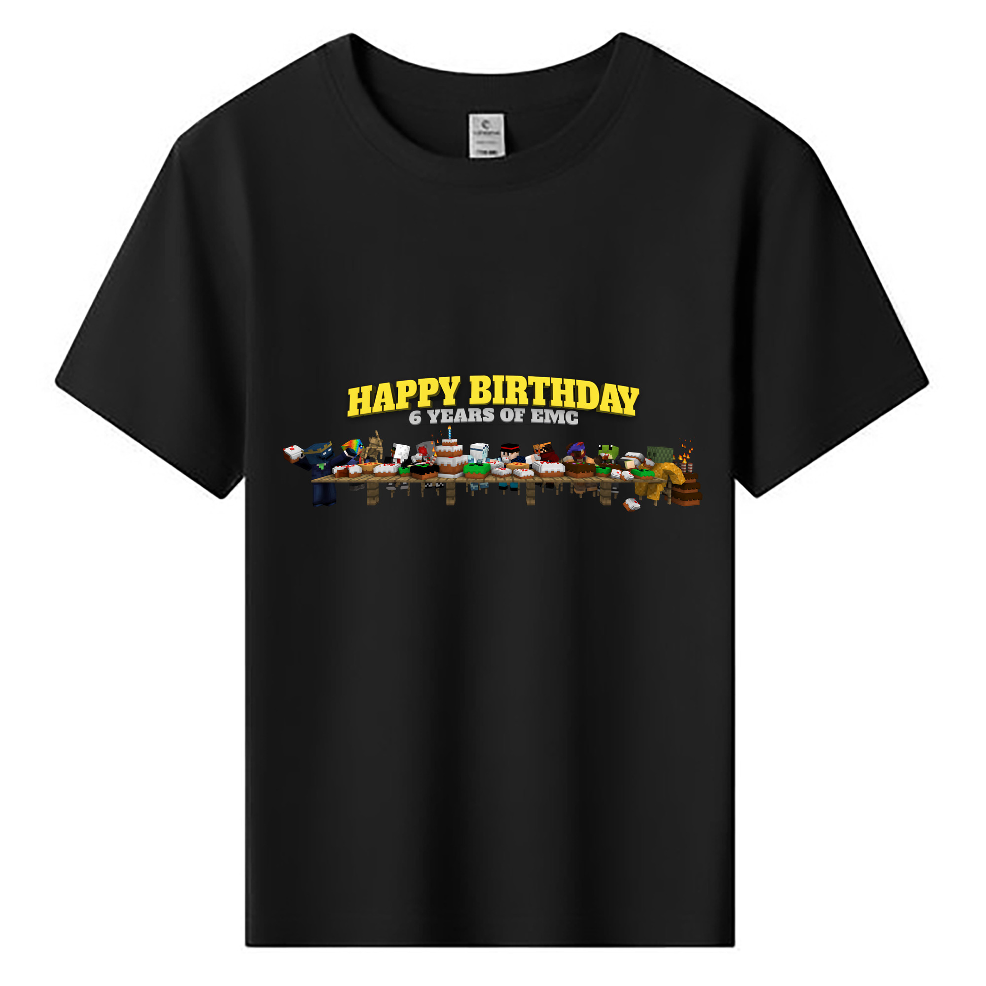 （画像用） マインクラフト ブロックの世界 Minecraft MC Block world 綿100％キッズTシャツ（フロントプリント）