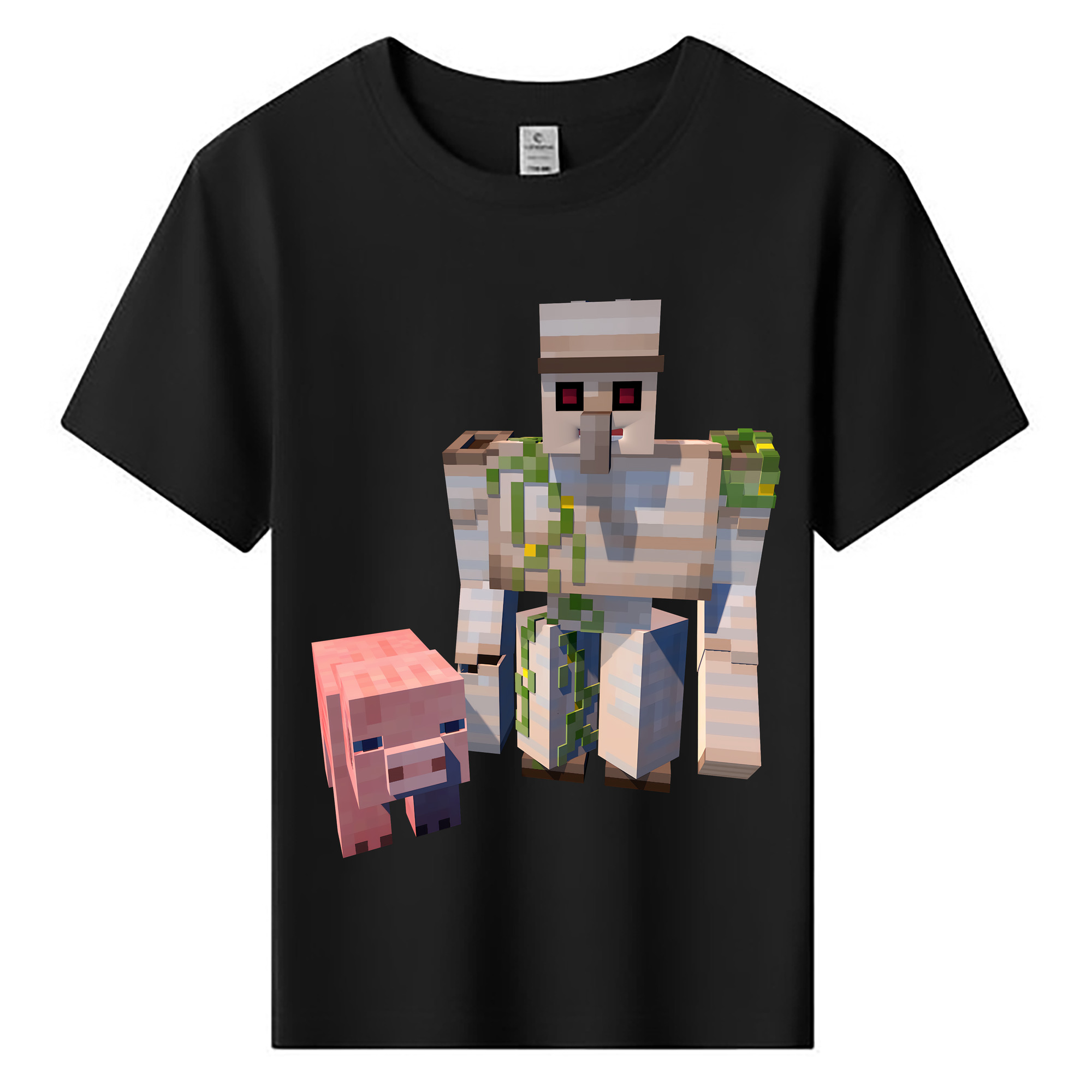 （画像用） マインクラフト ブロックの世界 Minecraft MC Block world 綿100％キッズTシャツ（フロントプリント）