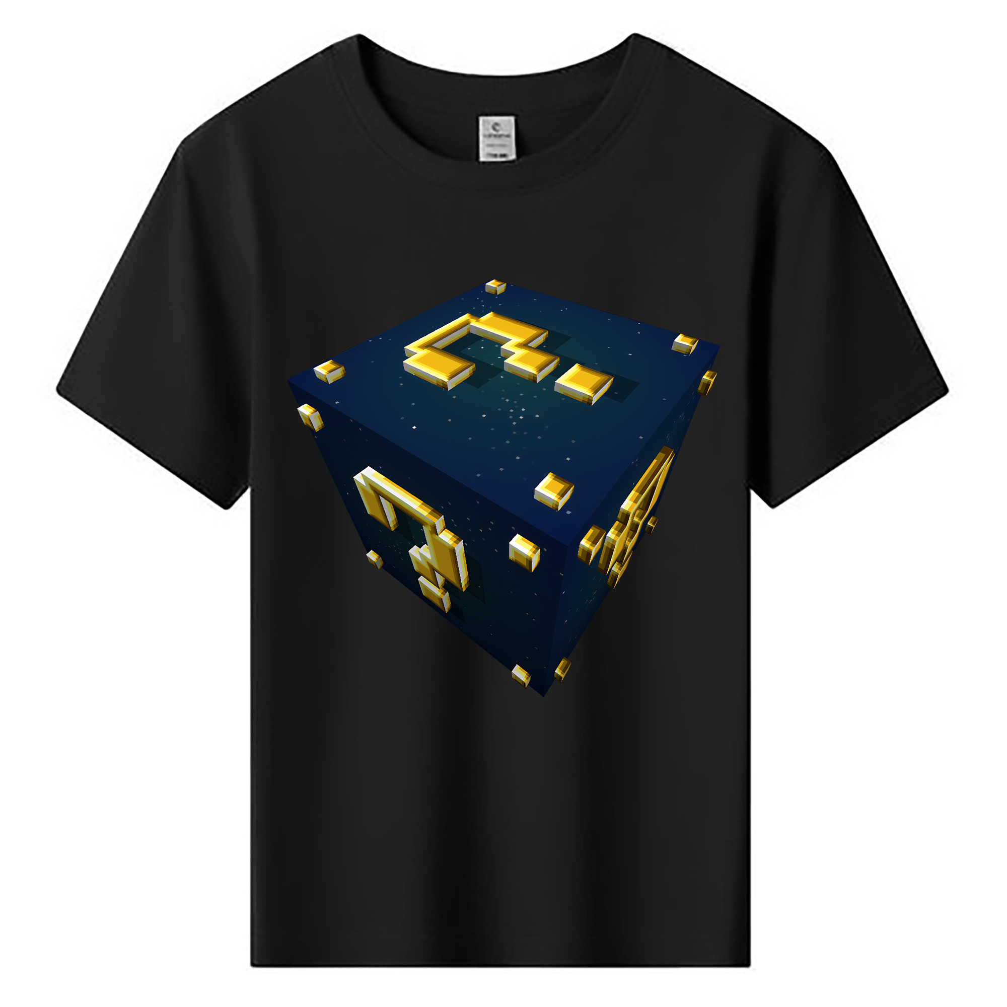 （画像用） マインクラフト ブロックの世界 Minecraft MC Block world 綿100％キッズTシャツ（フロントプリント）