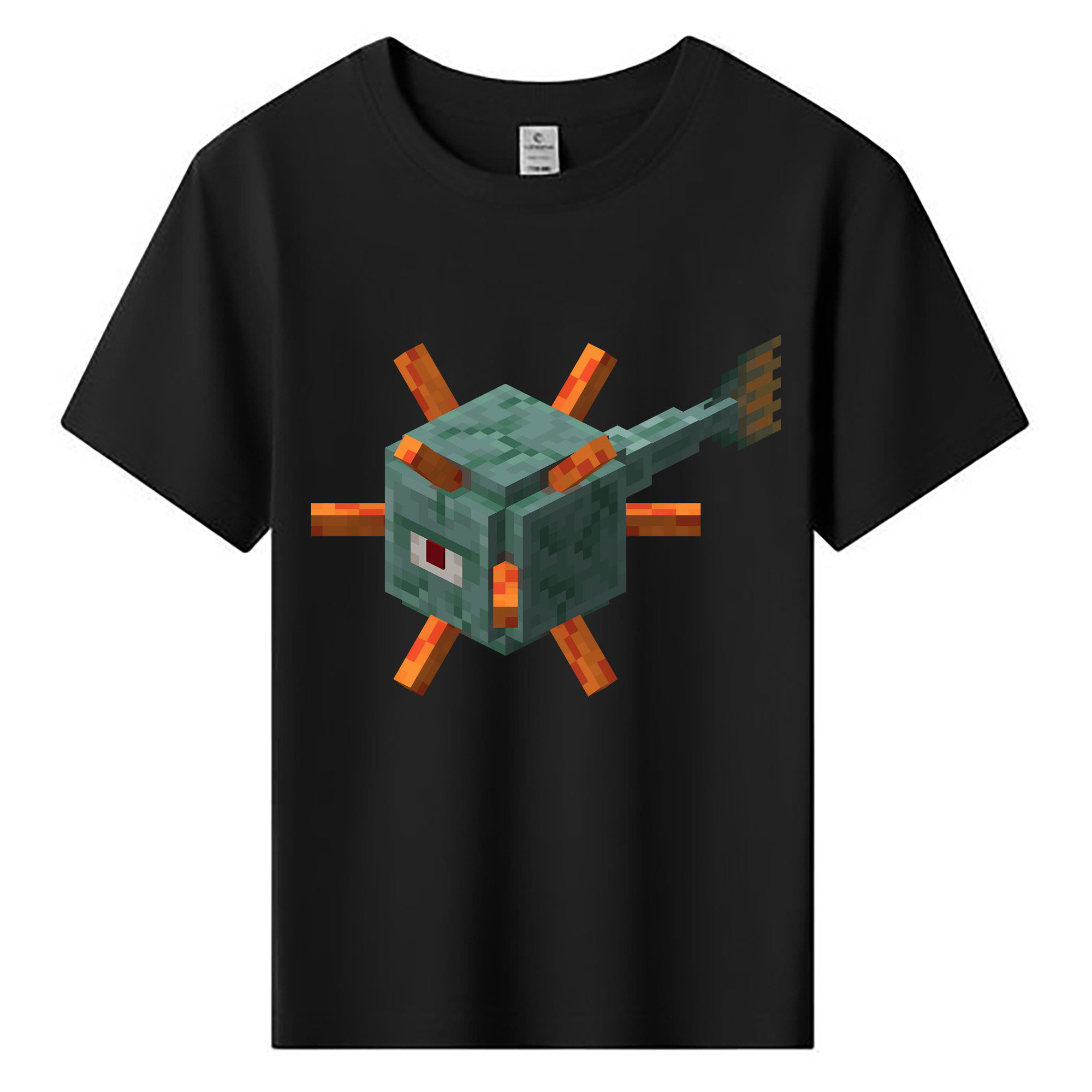 （画像用） マインクラフト ブロックの世界 Minecraft MC Block world 綿100％キッズTシャツ（フロントプリント）