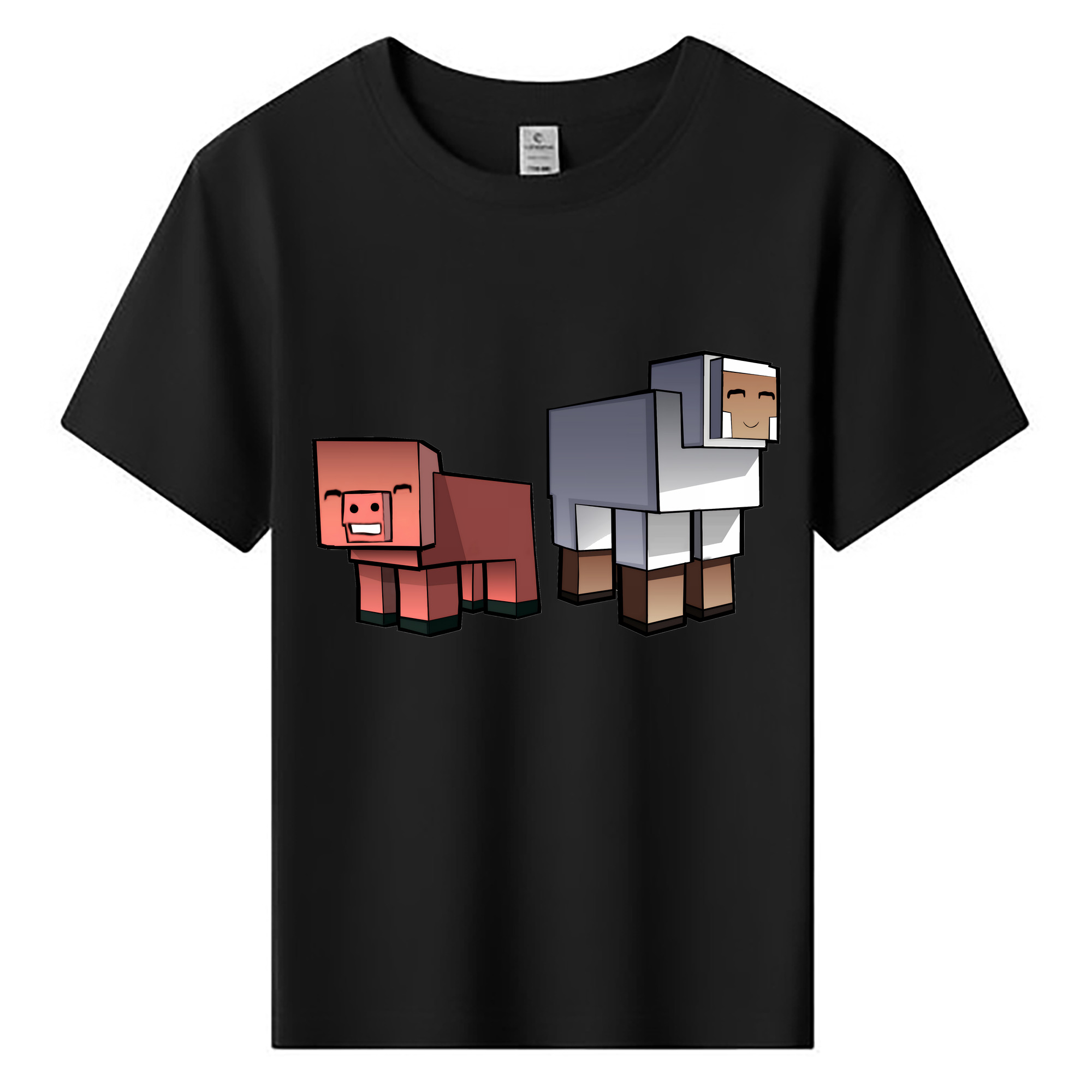 （画像用） マインクラフト ブロックの世界 Minecraft MC Block world 綿100％キッズTシャツ（フロントプリント）