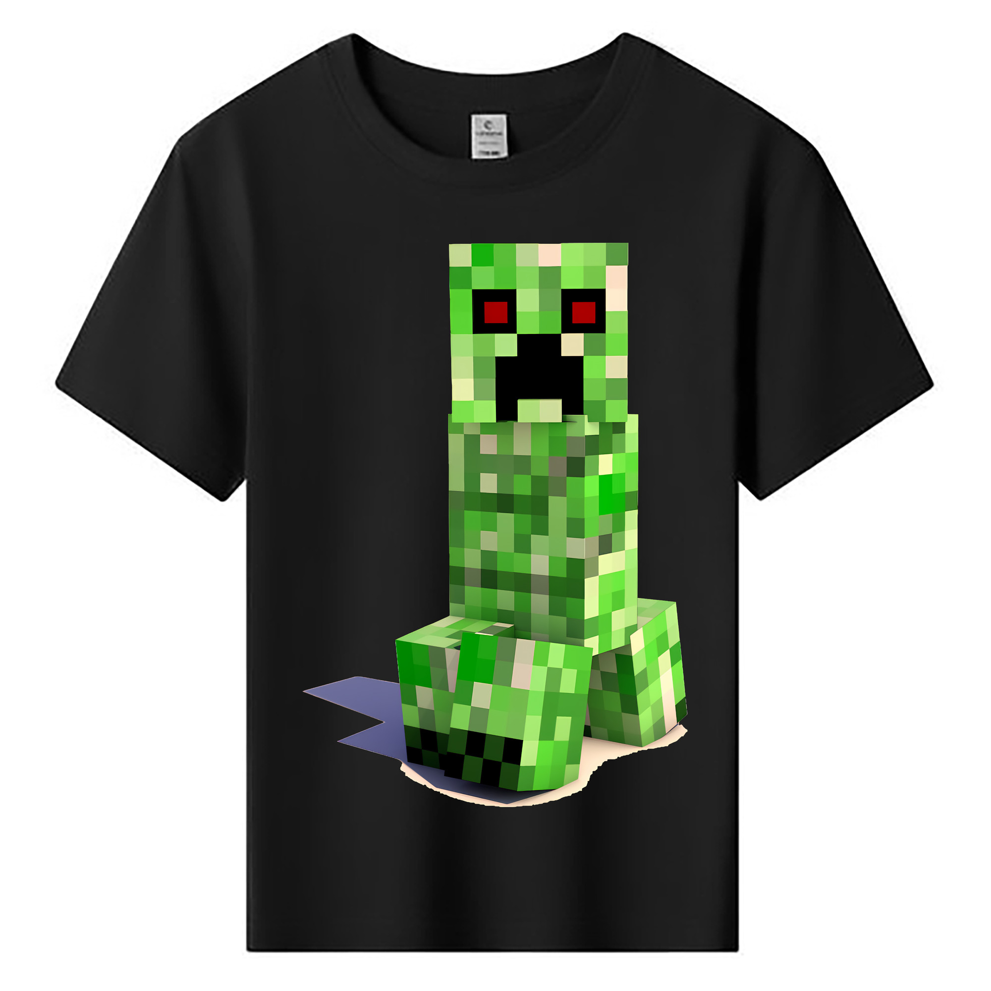 （画像用） マインクラフト ブロックの世界 Minecraft MC Block world 綿100％キッズTシャツ（フロントプリント）