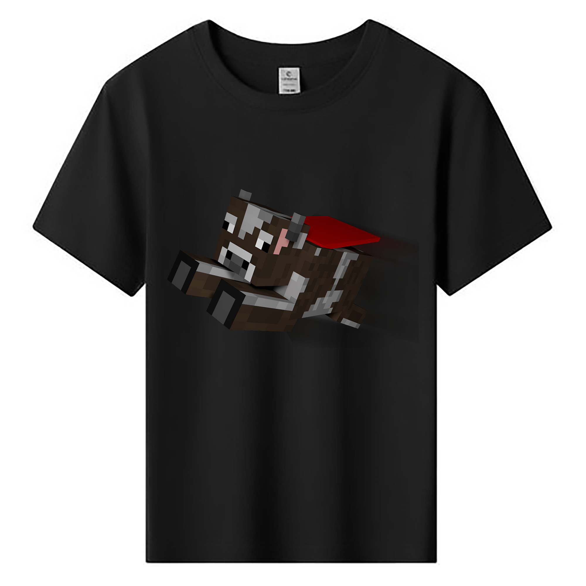 （画像用） マインクラフト ブロックの世界 Minecraft MC Block world 綿100％キッズTシャツ（フロントプリント）