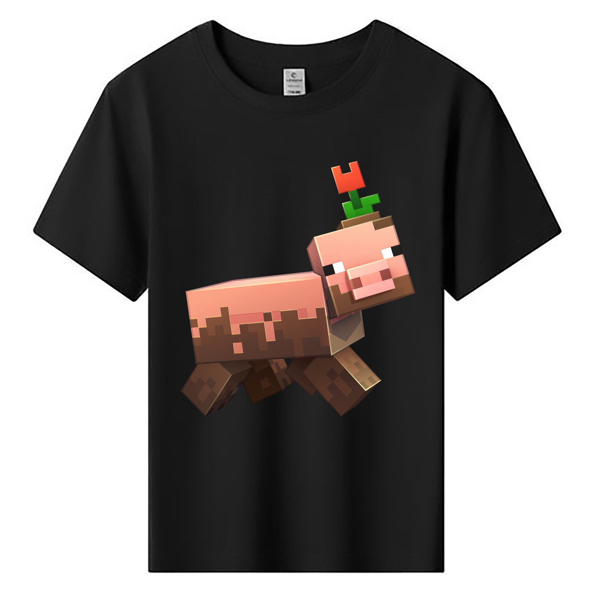 （画像用） マインクラフト ブロックの世界 Minecraft MC Block world 綿100％キッズTシャツ（フロントプリント）
