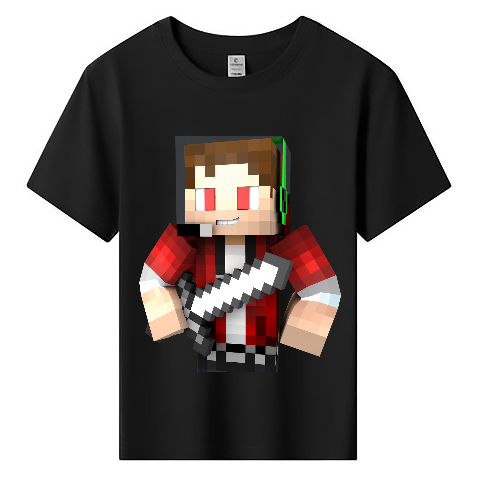（画像用） マインクラフト ブロックの世界 Minecraft MC Block world 綿100％キッズTシャツ（フロントプリント）