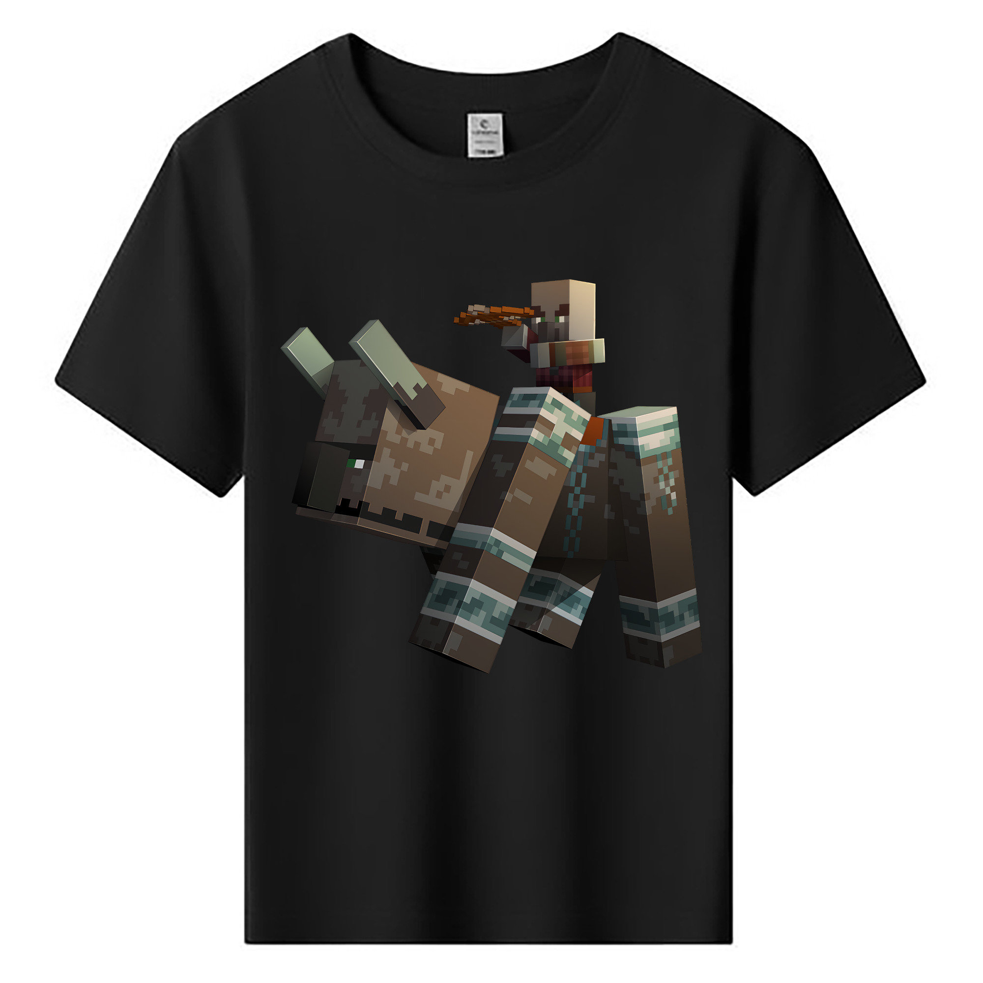 （画像用） マインクラフト ブロックの世界 Minecraft MC Block world 綿100％キッズTシャツ（フロントプリント）