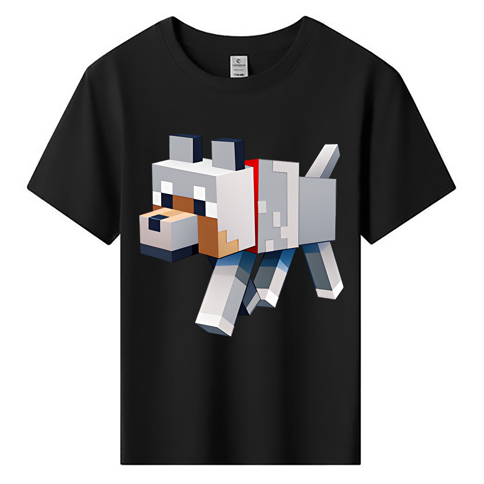 （画像用） マインクラフト ブロックの世界 Minecraft MC Block world 綿100％キッズTシャツ（フロントプリント）