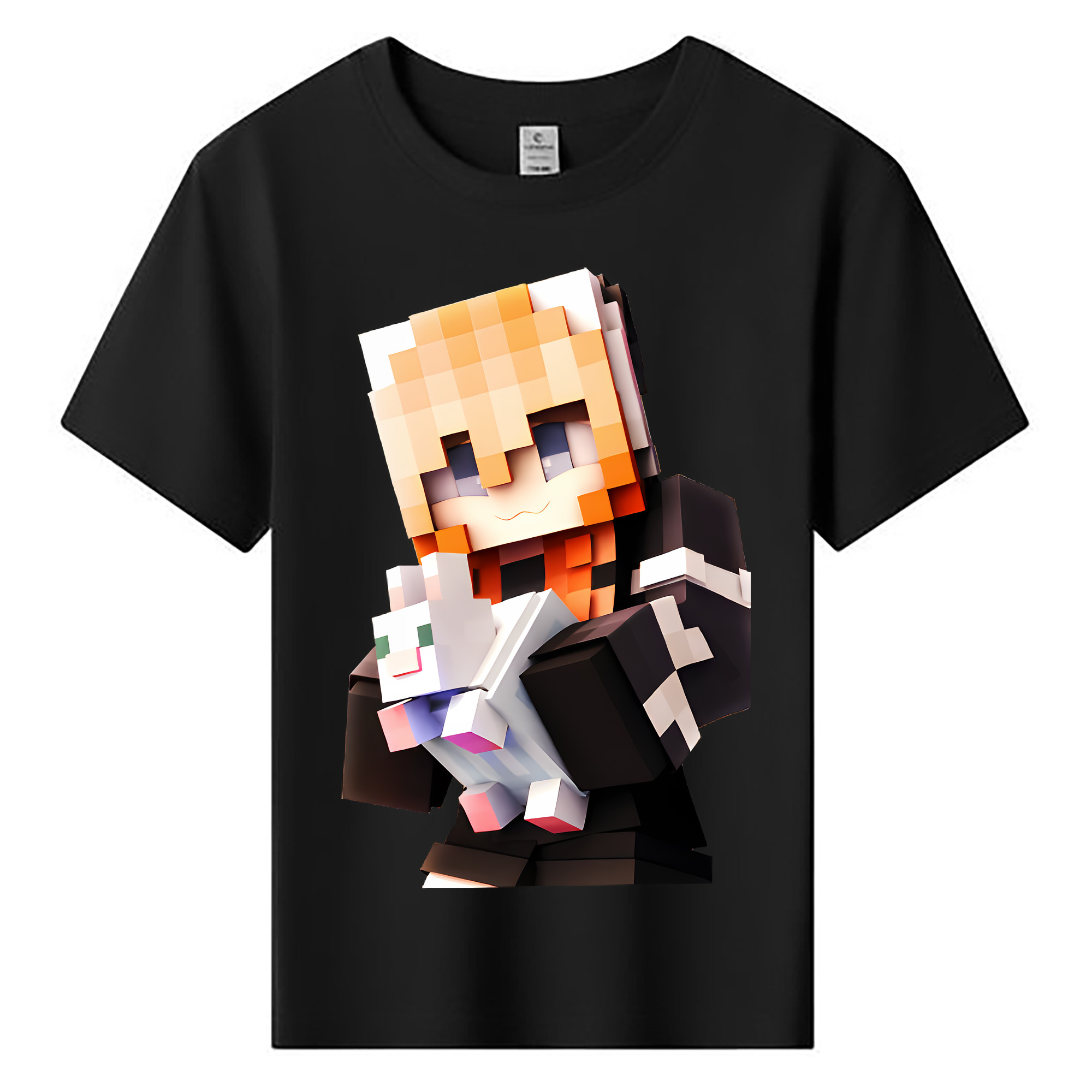 （画像用） マインクラフト ブロックの世界 Minecraft MC Block world 綿100％キッズTシャツ（フロントプリント）