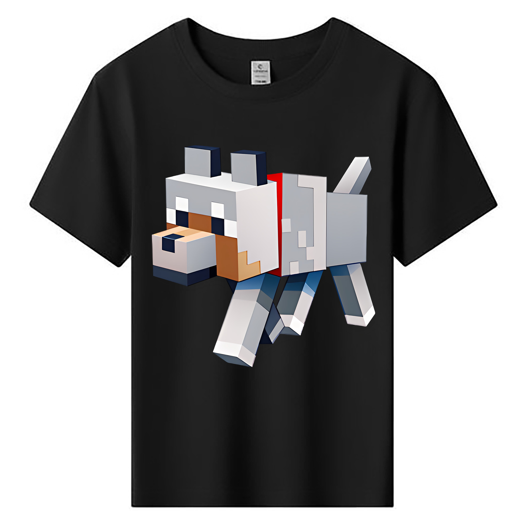 （画像用） マインクラフト ブロックの世界 Minecraft MC Block world 綿100％キッズTシャツ（フロントプリント）