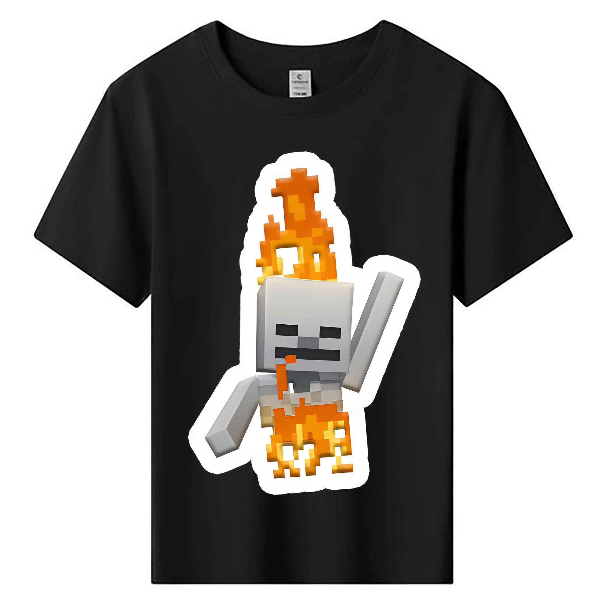（画像用） マインクラフト ブロックの世界 Minecraft MC Block world 綿100％キッズTシャツ（フロントプリント）