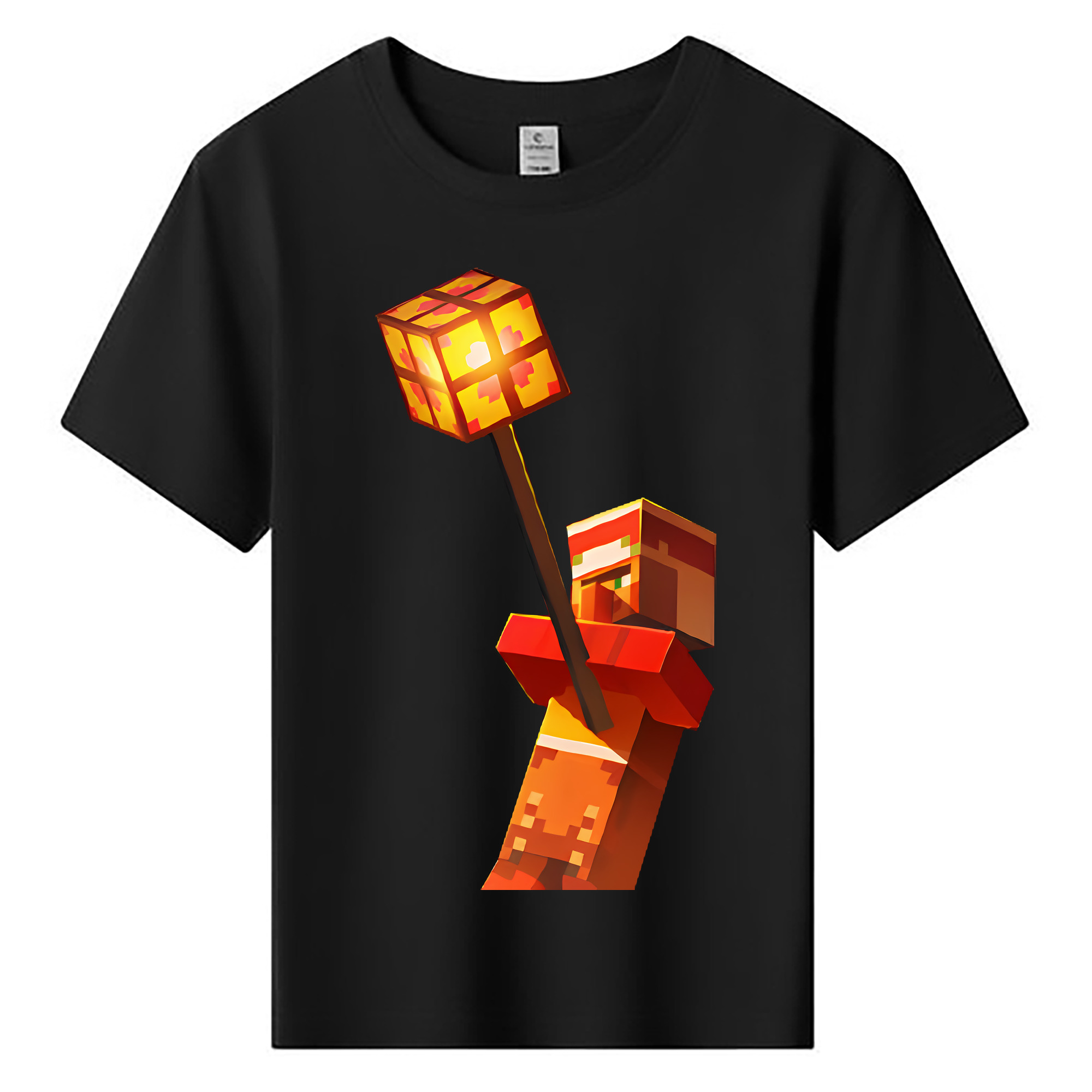 （画像用） マインクラフト ブロックの世界 Minecraft MC Block world 綿100％キッズTシャツ（フロントプリント）