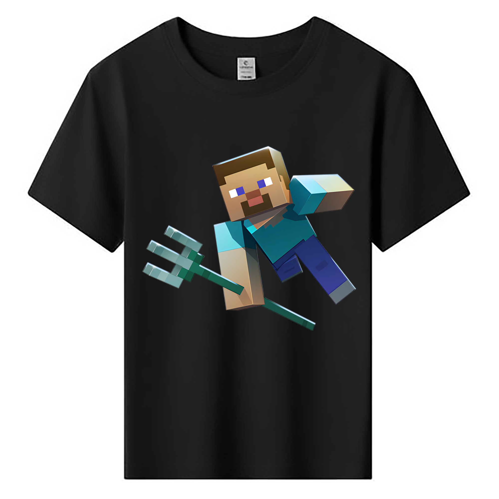 （画像用） マインクラフト ブロックの世界 Minecraft MC Block world 綿100％キッズTシャツ（フロントプリント）