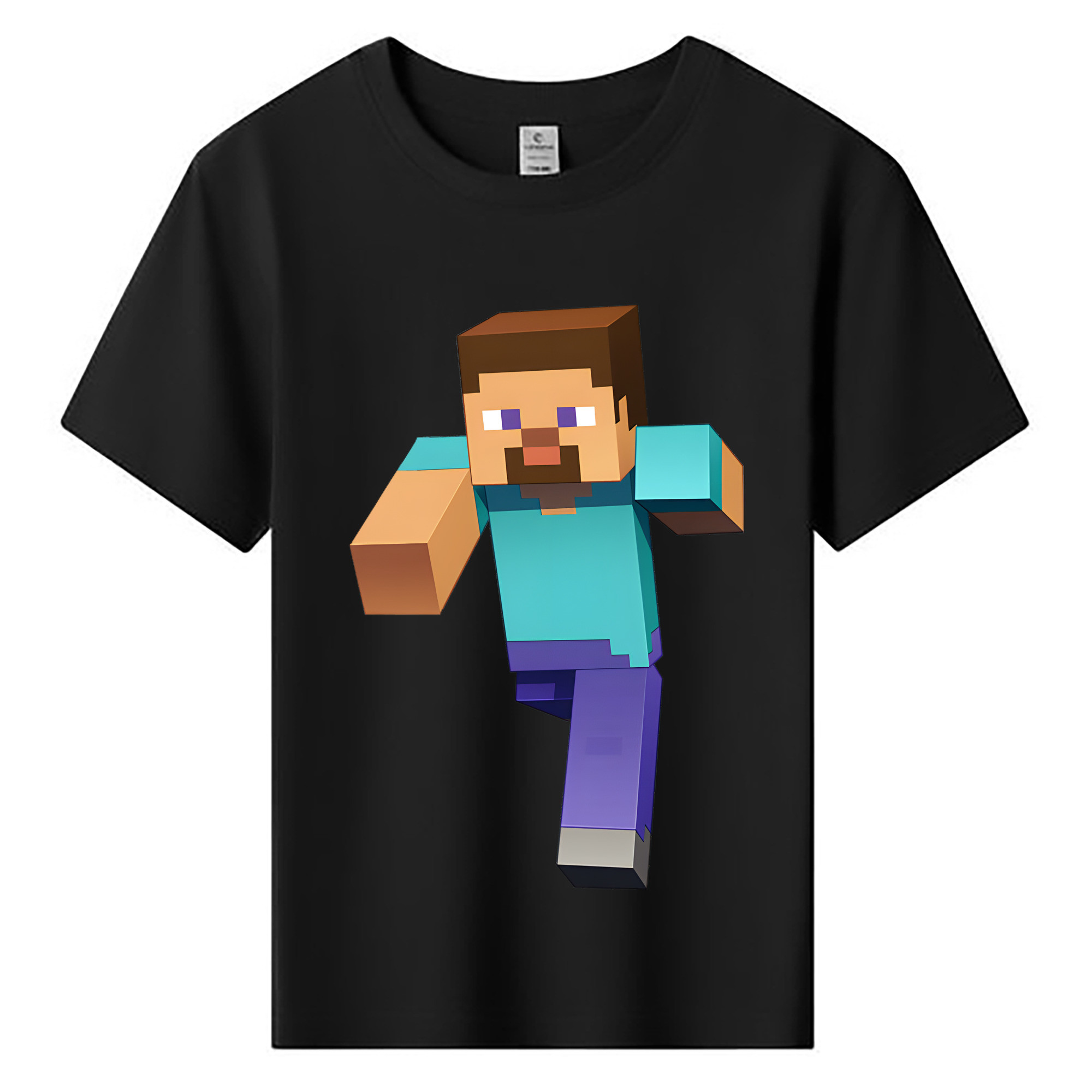 （画像用） マインクラフト ブロックの世界 Minecraft MC Block world 綿100％キッズTシャツ（フロントプリント）