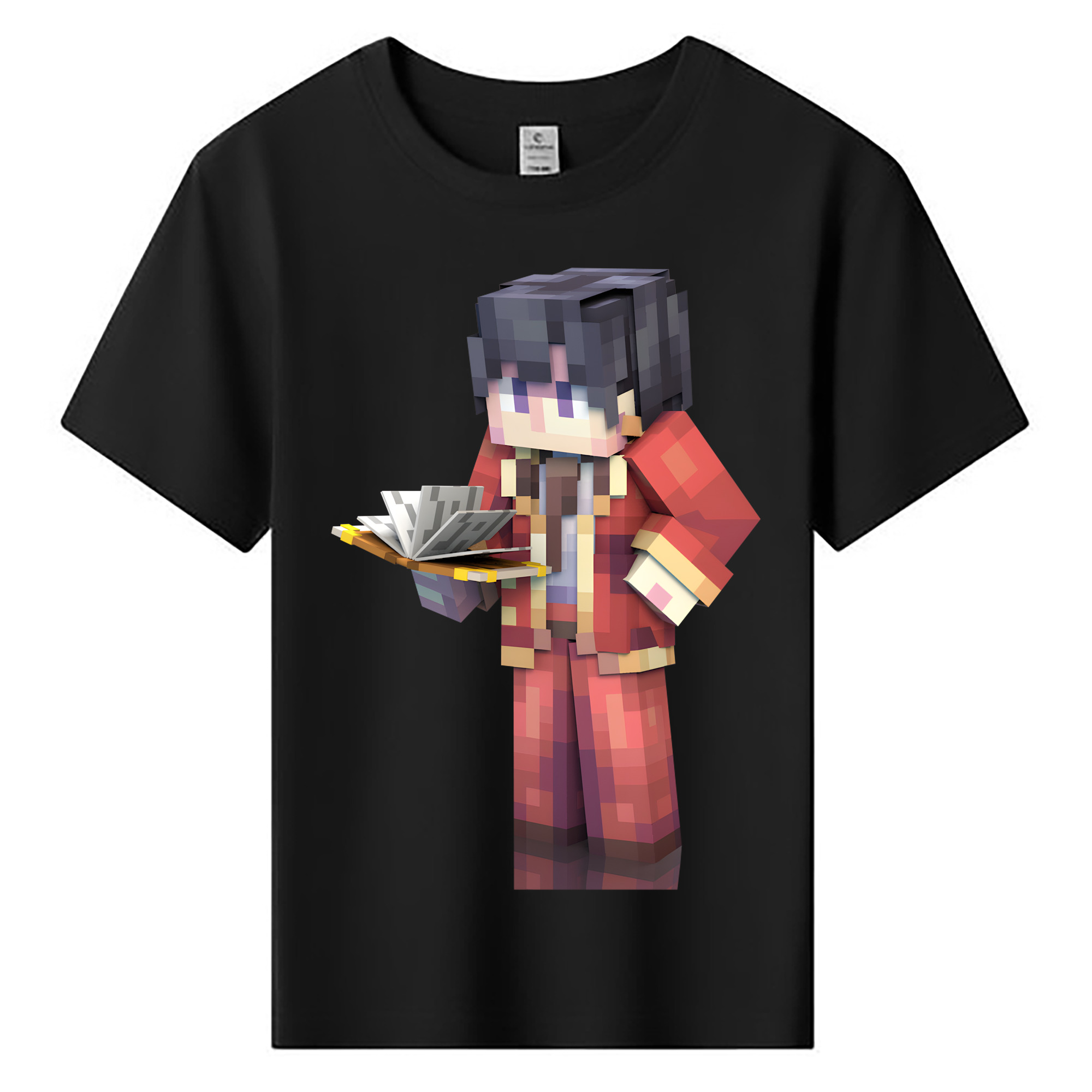 （画像用） マインクラフト ブロックの世界 Minecraft MC Block world 綿100％キッズTシャツ（フロントプリント）