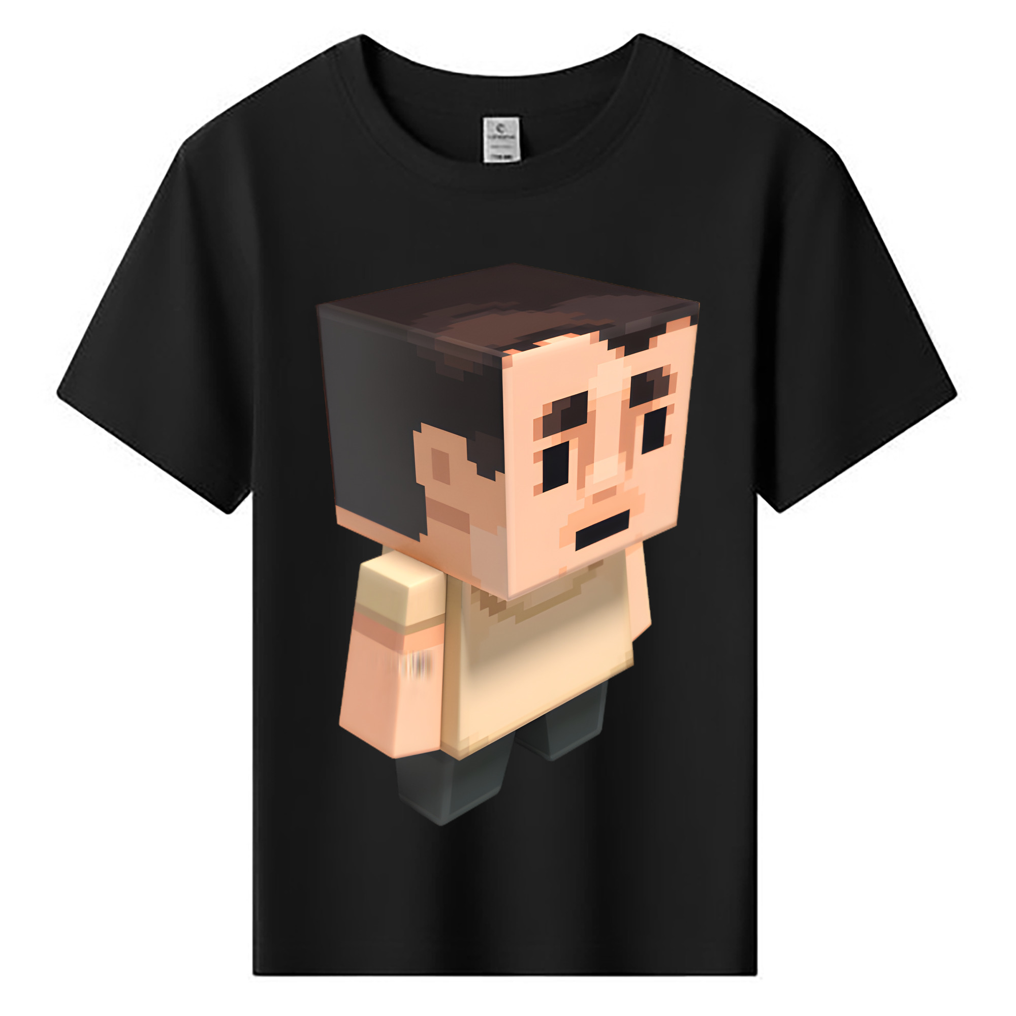 （画像用） マインクラフト ブロックの世界 Minecraft MC Block world 綿100％キッズTシャツ（フロントプリント）