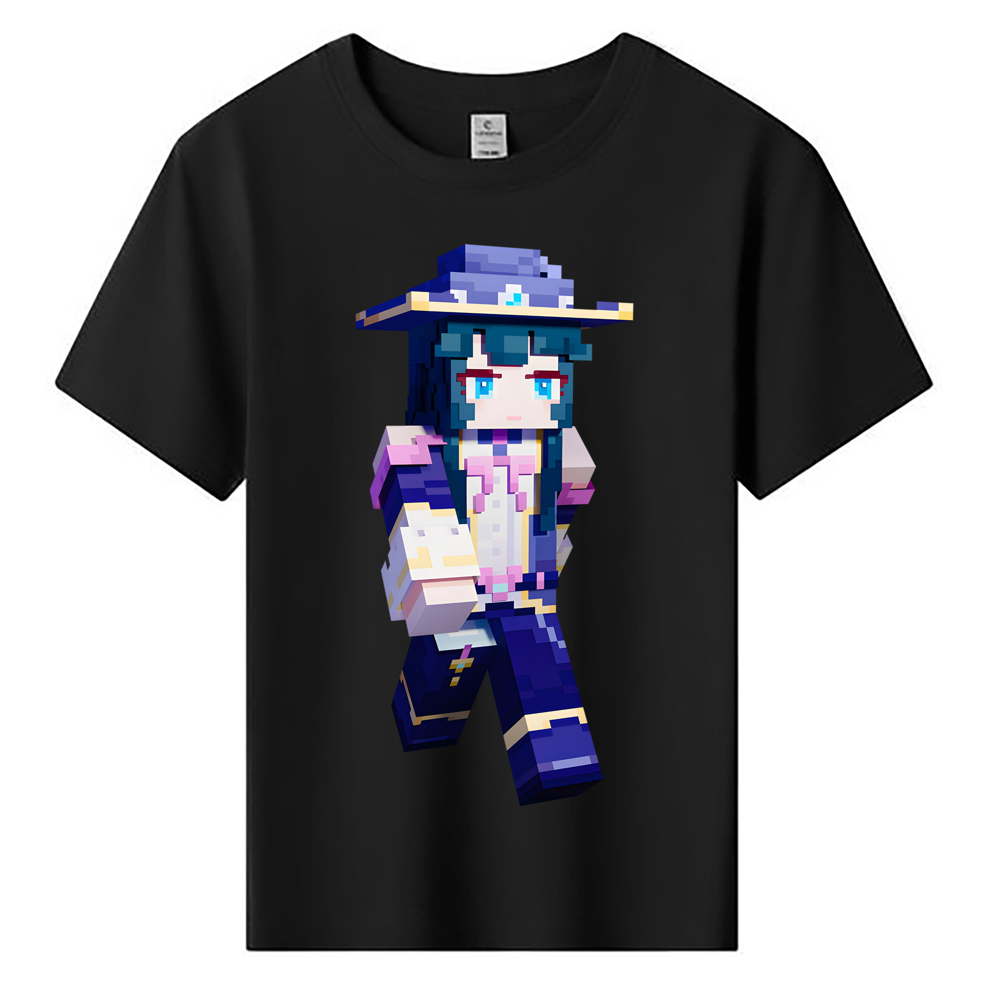 （画像用） マインクラフト ブロックの世界 Minecraft MC Block world 綿100％キッズTシャツ（フロントプリント）