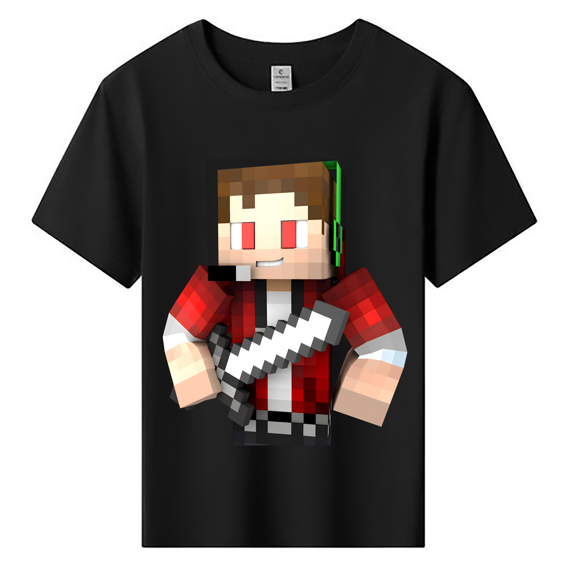 （画像用） マインクラフト ブロックの世界 Minecraft MC Block world 綿100％キッズTシャツ（フロントプリント）