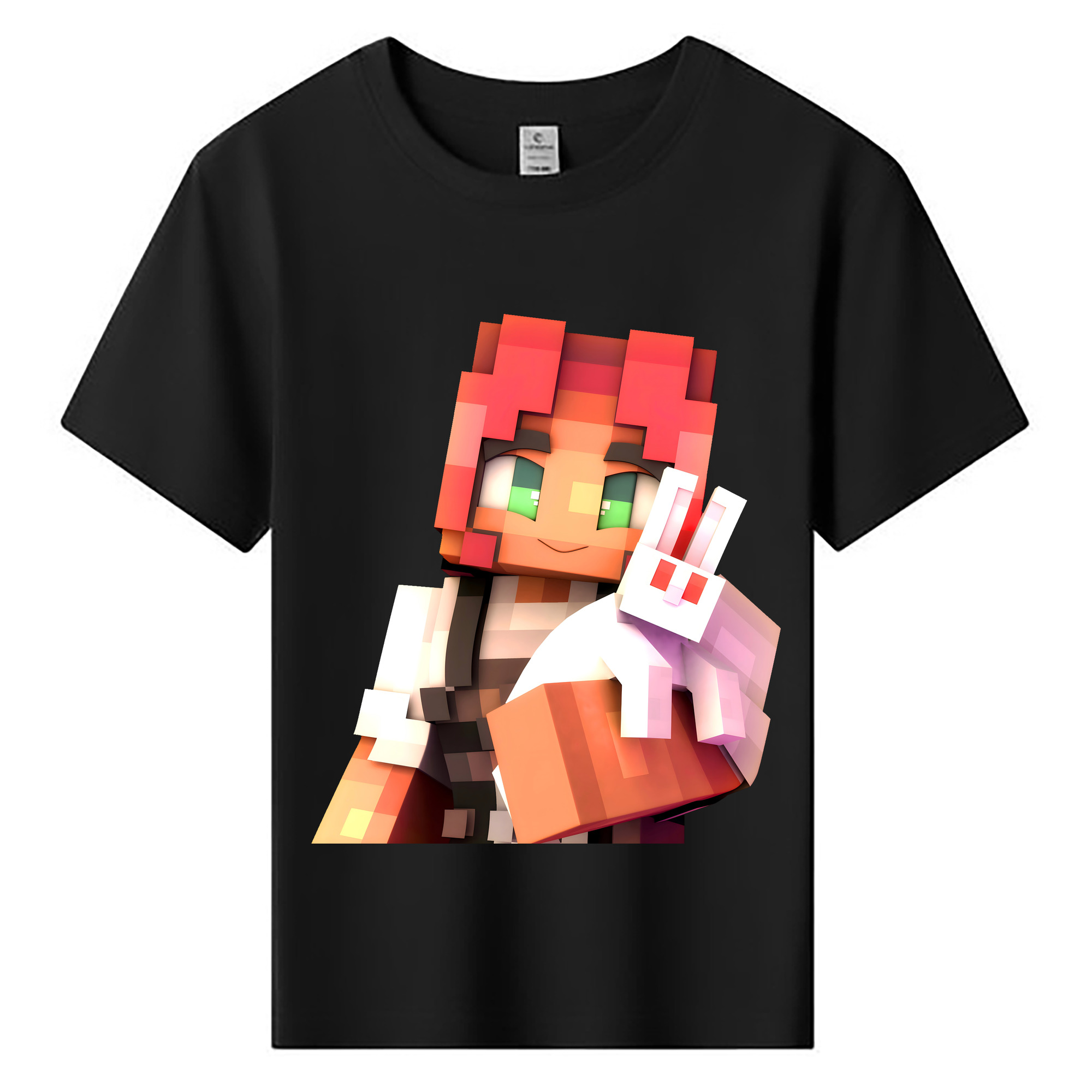 （画像用） マインクラフト ブロックの世界 Minecraft MC Block world 綿100％キッズTシャツ（フロントプリント）