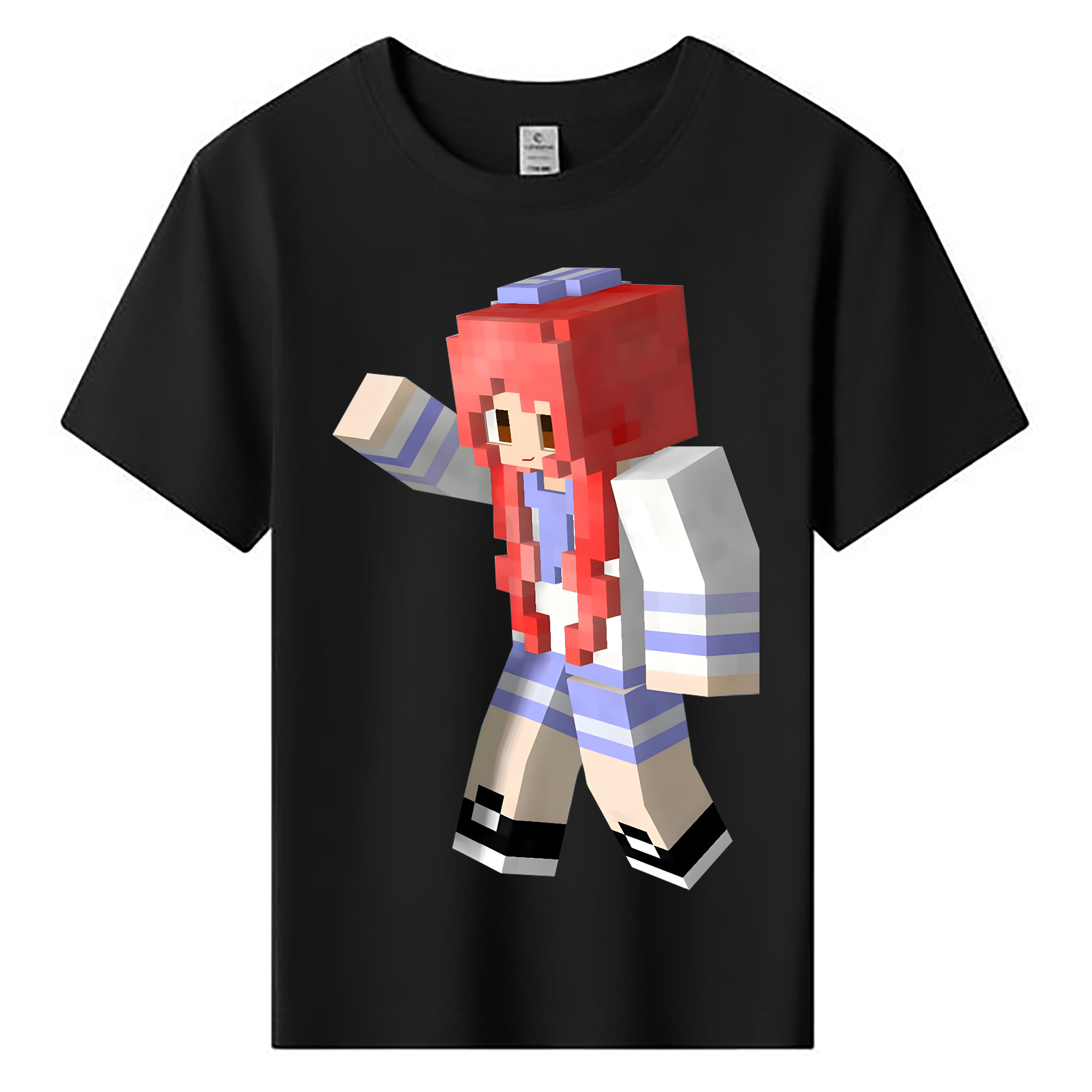 （画像用） マインクラフト ブロックの世界 Minecraft MC Block world 綿100％キッズTシャツ（フロントプリント）