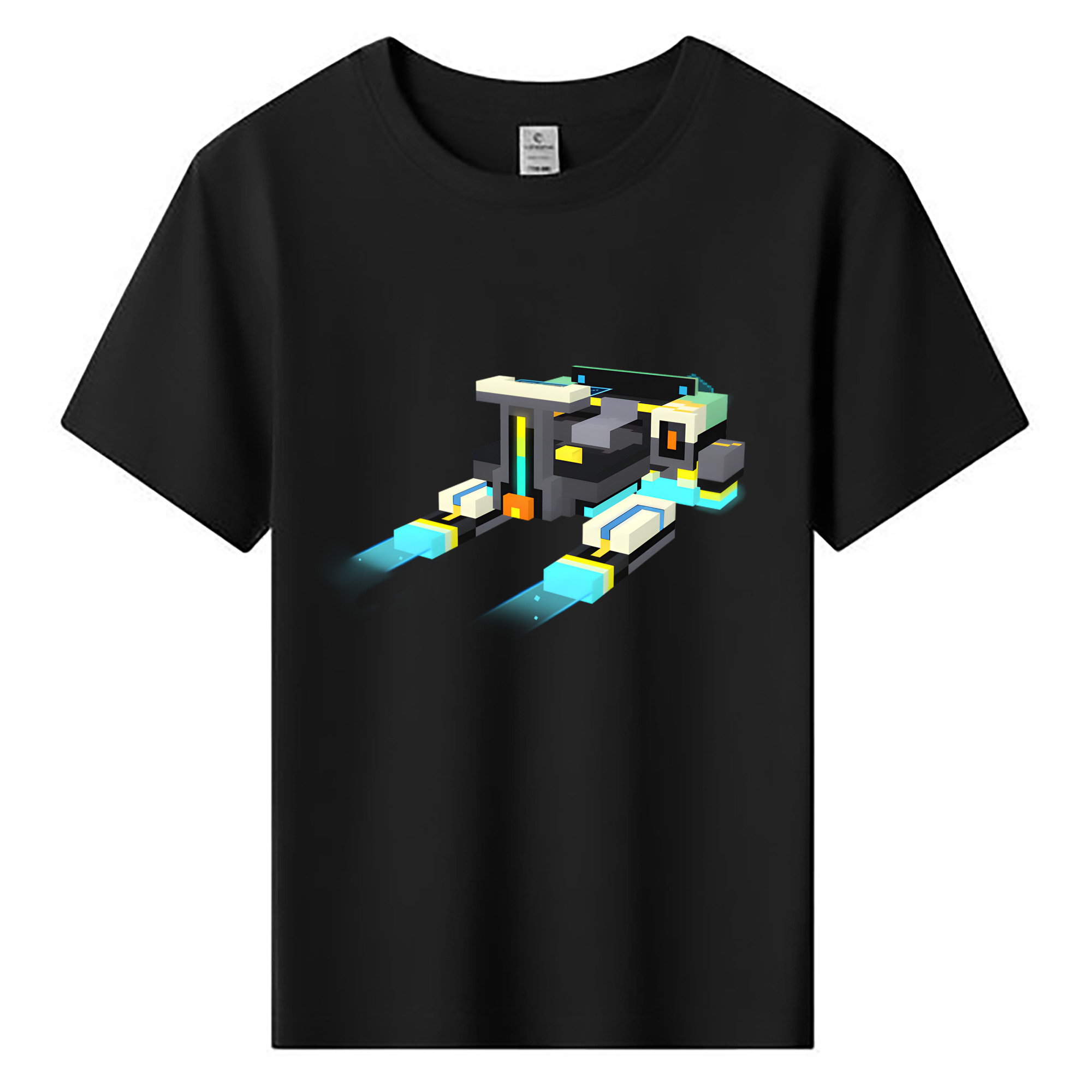 （画像用） マインクラフト ブロックの世界 Minecraft MC Block world 綿100％キッズTシャツ（フロントプリント）