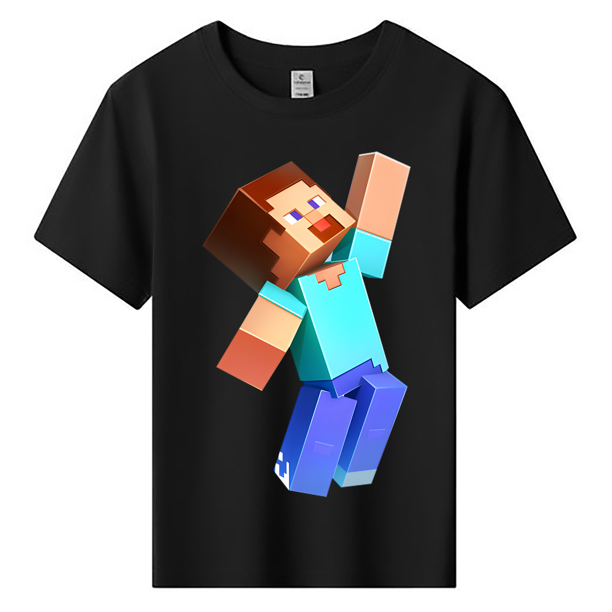 （画像用） マインクラフト ブロックの世界 Minecraft MC Block world 綿100％キッズTシャツ（フロントプリント）