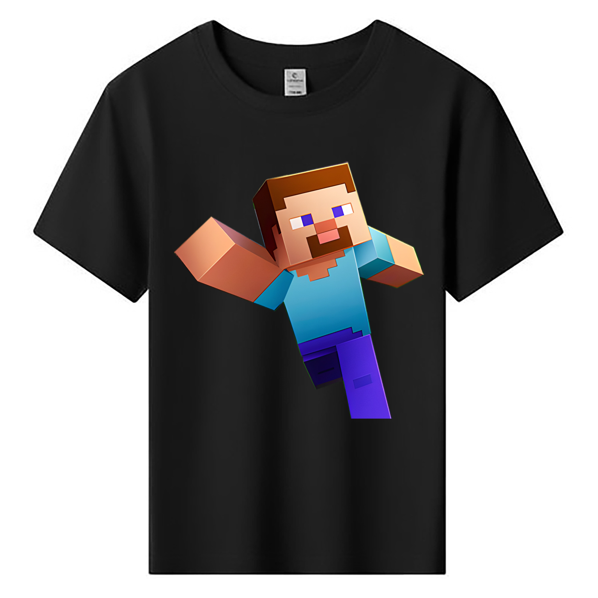 （画像用） マインクラフト ブロックの世界 Minecraft MC Block world 綿100％キッズTシャツ（フロントプリント）