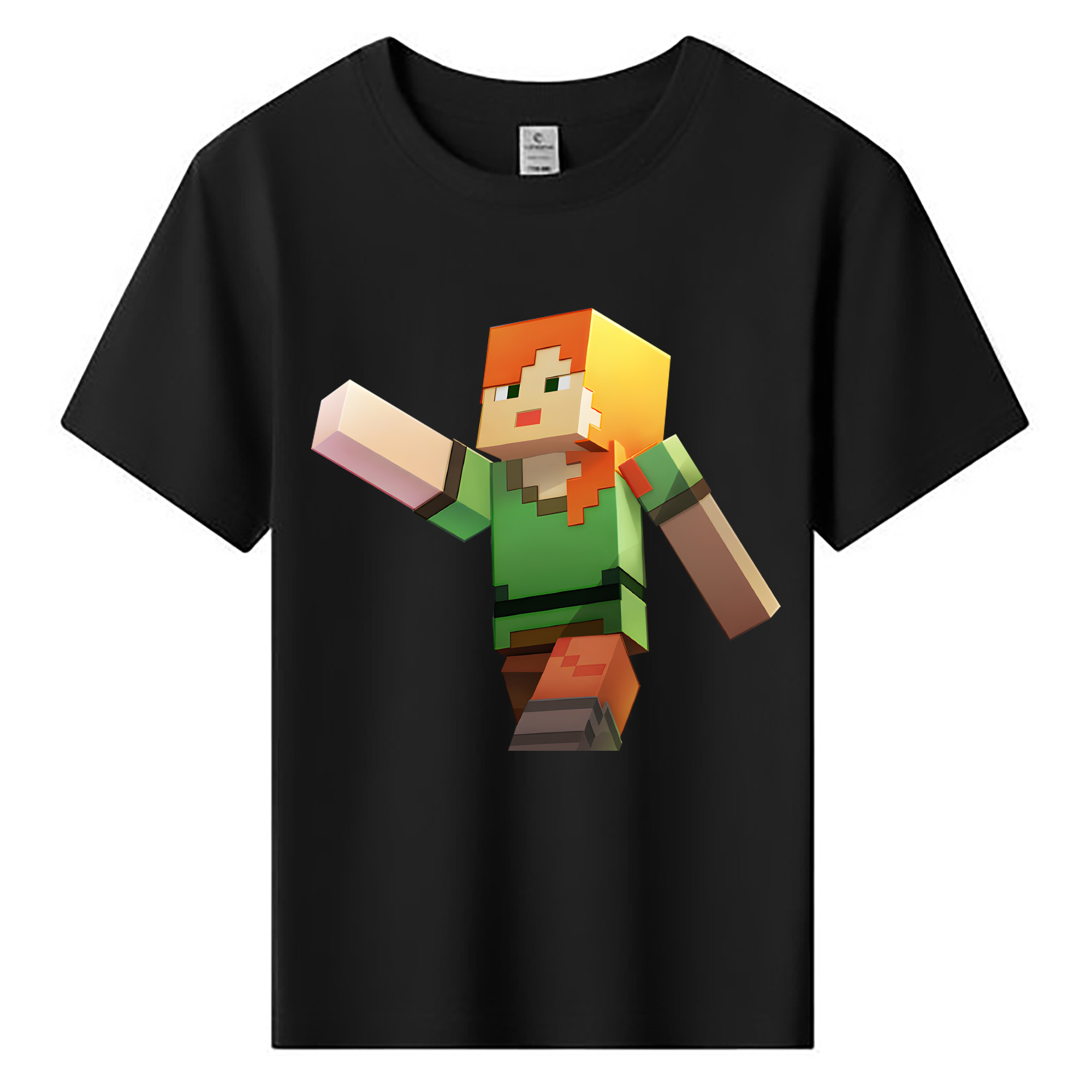 （画像用） マインクラフト ブロックの世界 Minecraft MC Block world 綿100％キッズTシャツ（フロントプリント）