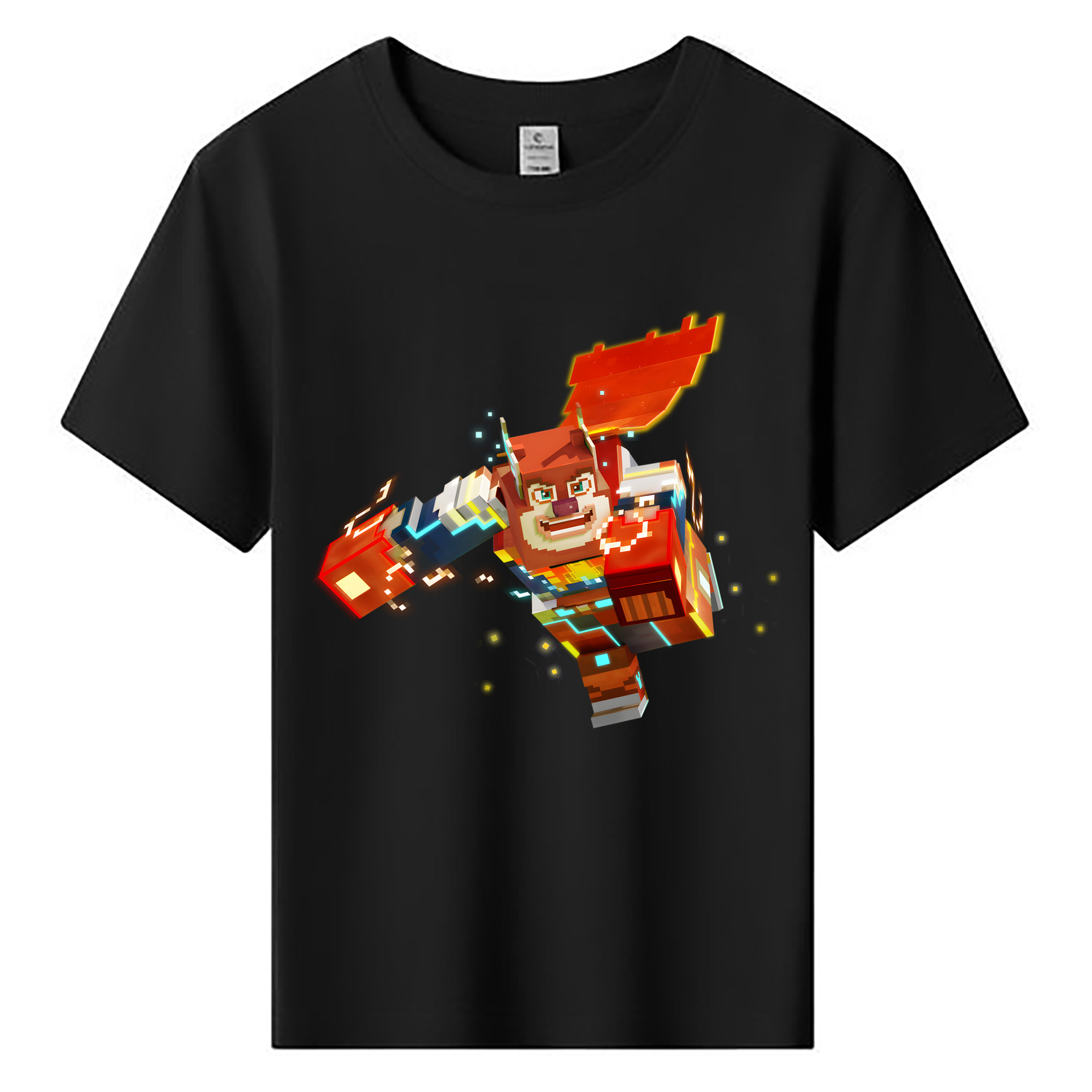 （画像用） マインクラフト ブロックの世界 Minecraft MC Block world 綿100％キッズTシャツ（フロントプリント）