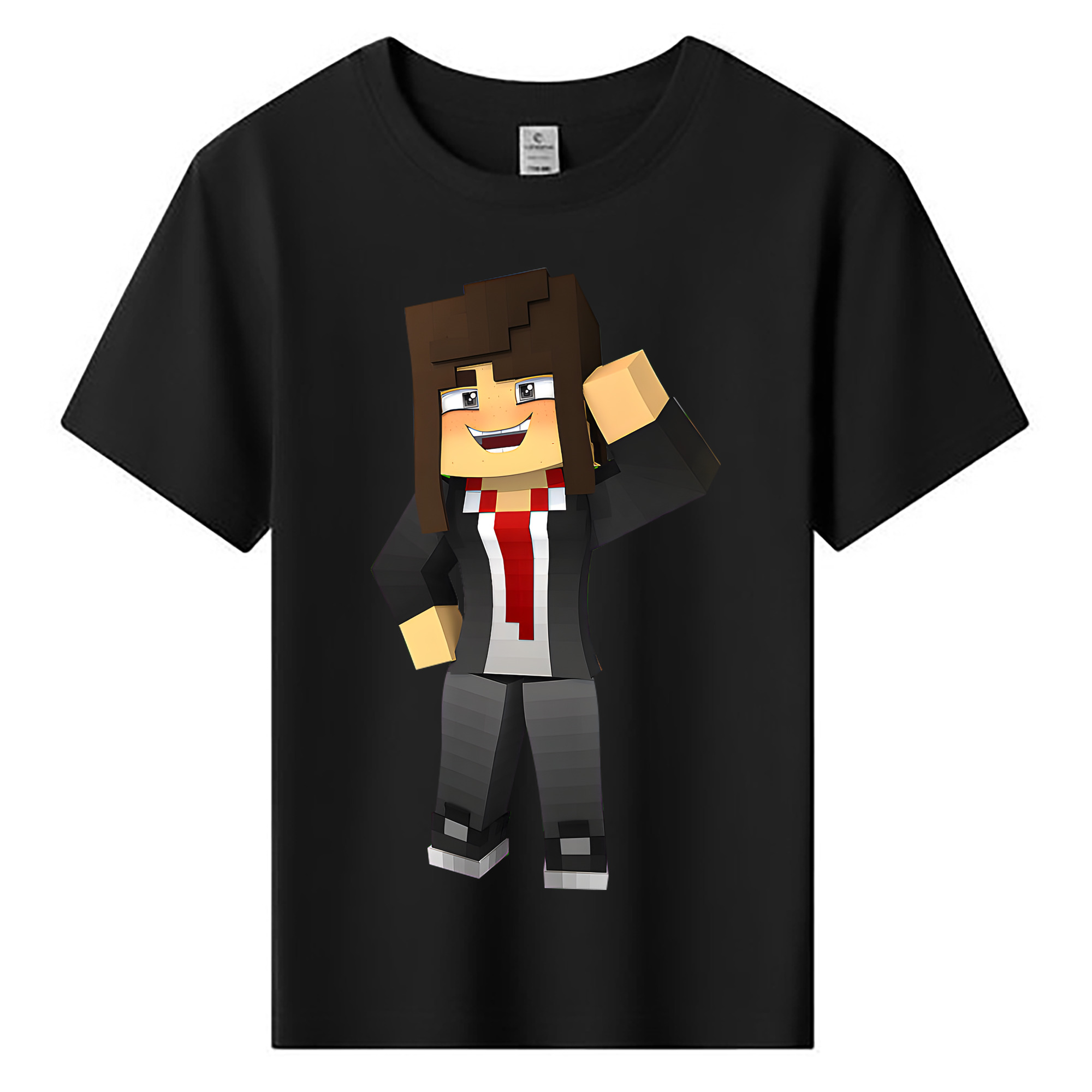 （画像用） マインクラフト ブロックの世界 Minecraft MC Block world 綿100％キッズTシャツ（フロントプリント）