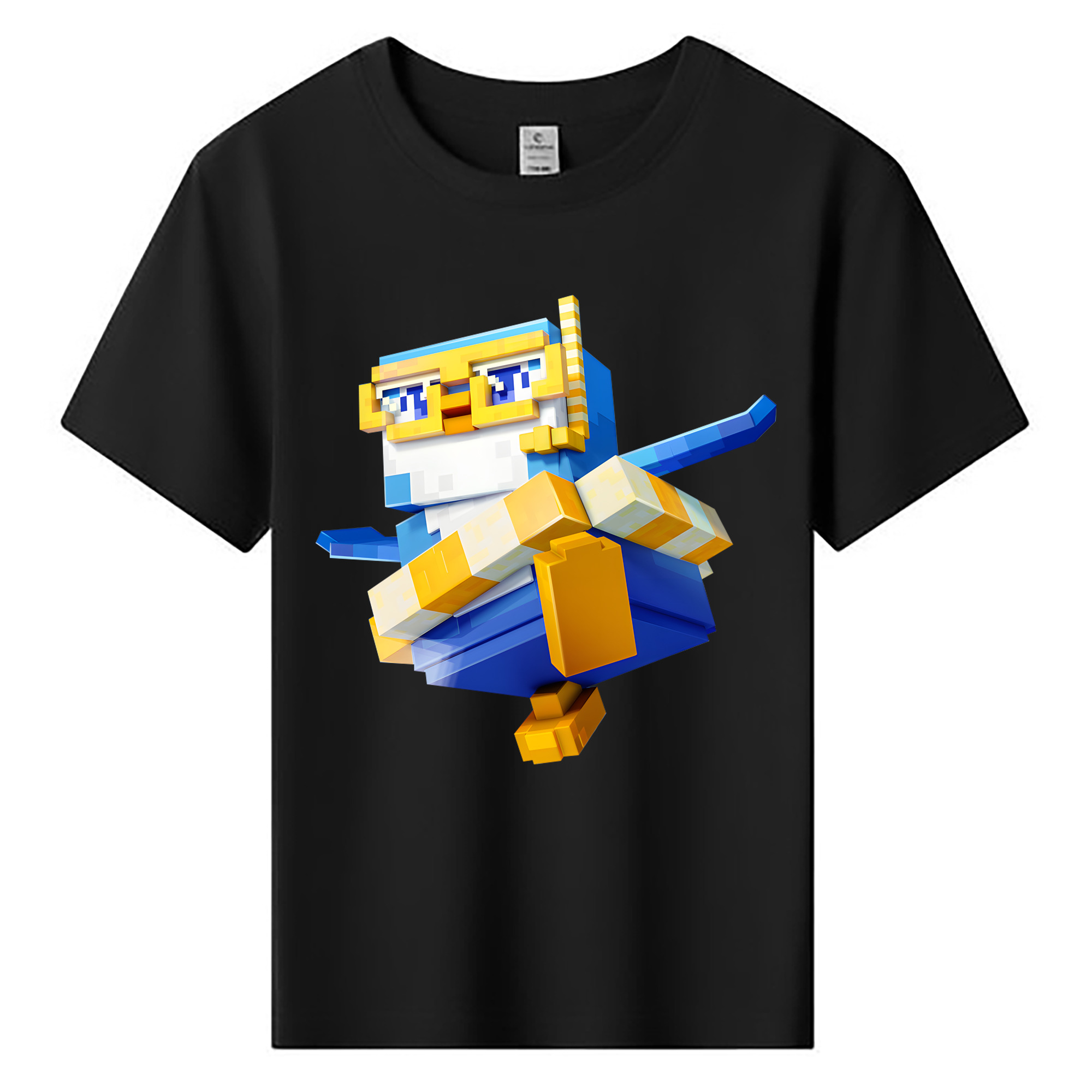 （画像用） マインクラフト ブロックの世界 Minecraft MC Block world 綿100％キッズTシャツ（フロントプリント）