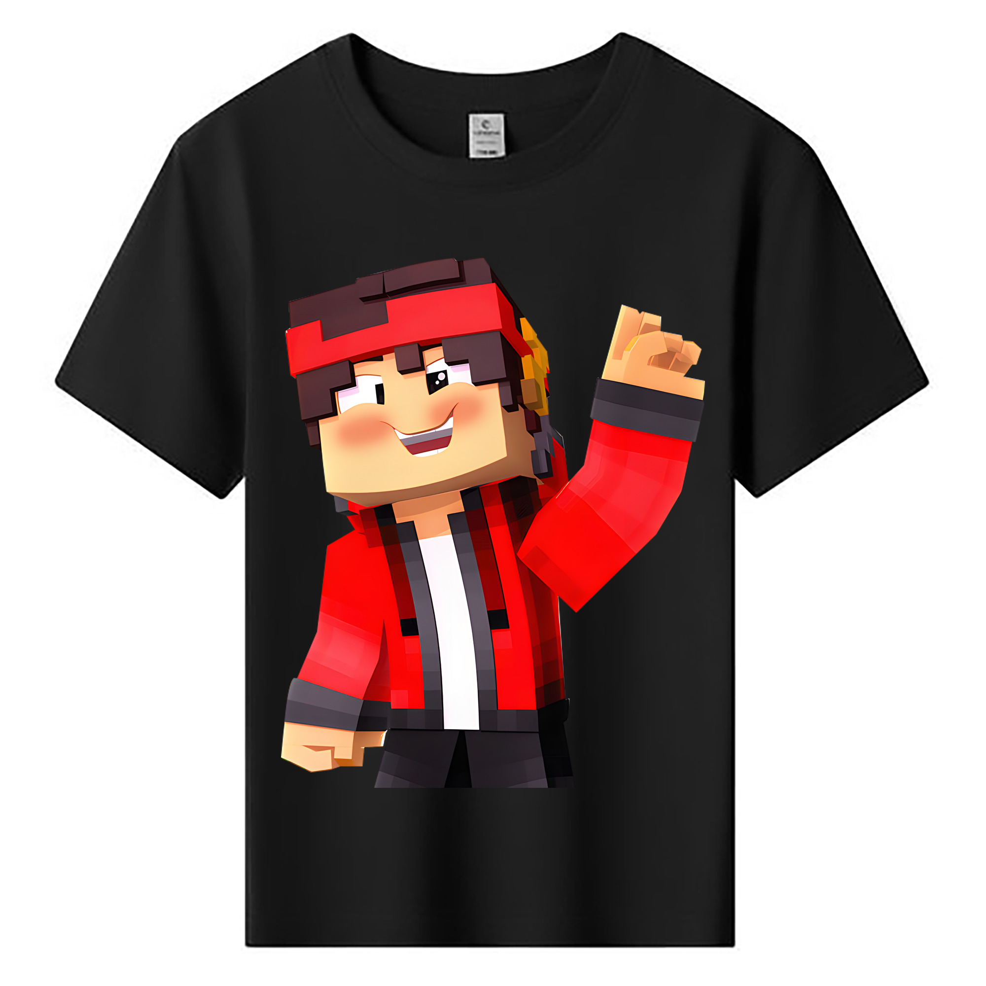 （画像用） マインクラフト ブロックの世界 Minecraft MC Block world 綿100％キッズTシャツ（フロントプリント）