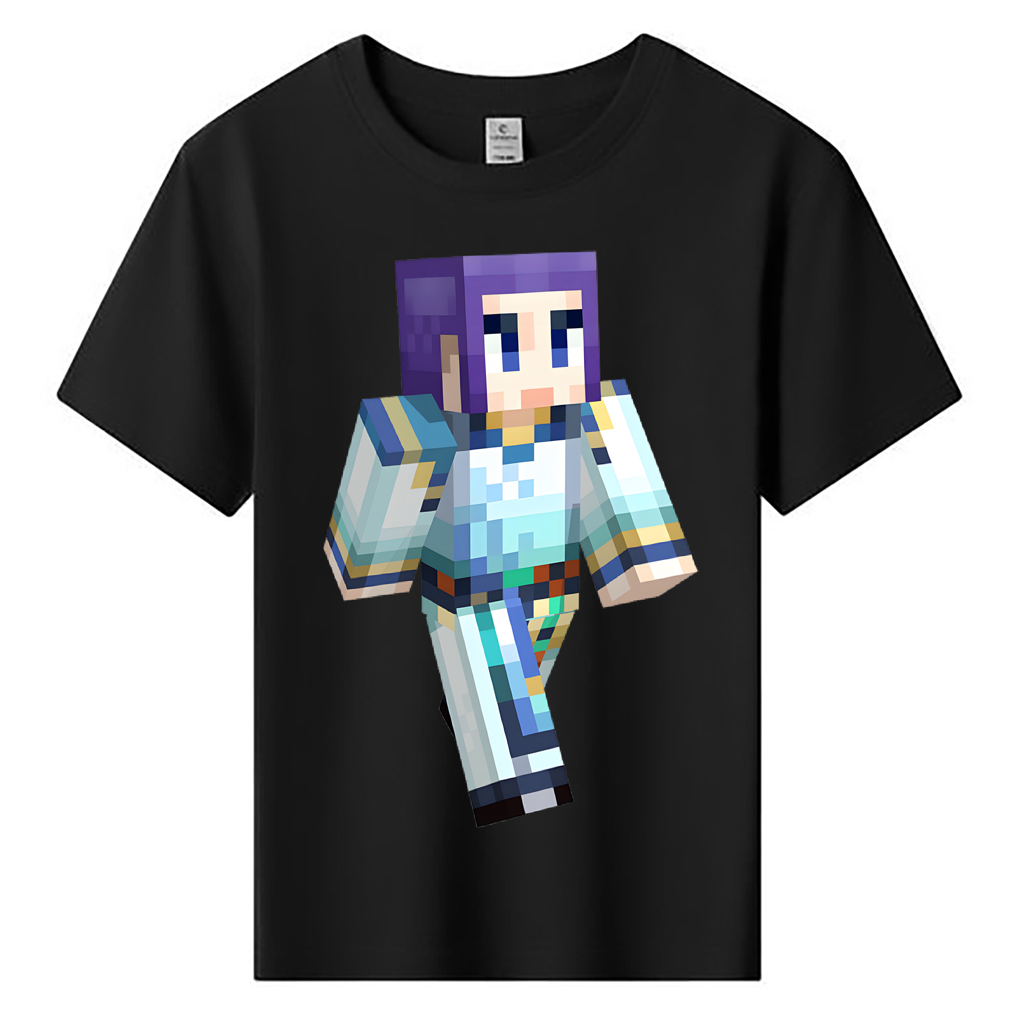 （画像用） マインクラフト ブロックの世界 Minecraft MC Block world 綿100％キッズTシャツ（フロントプリント）