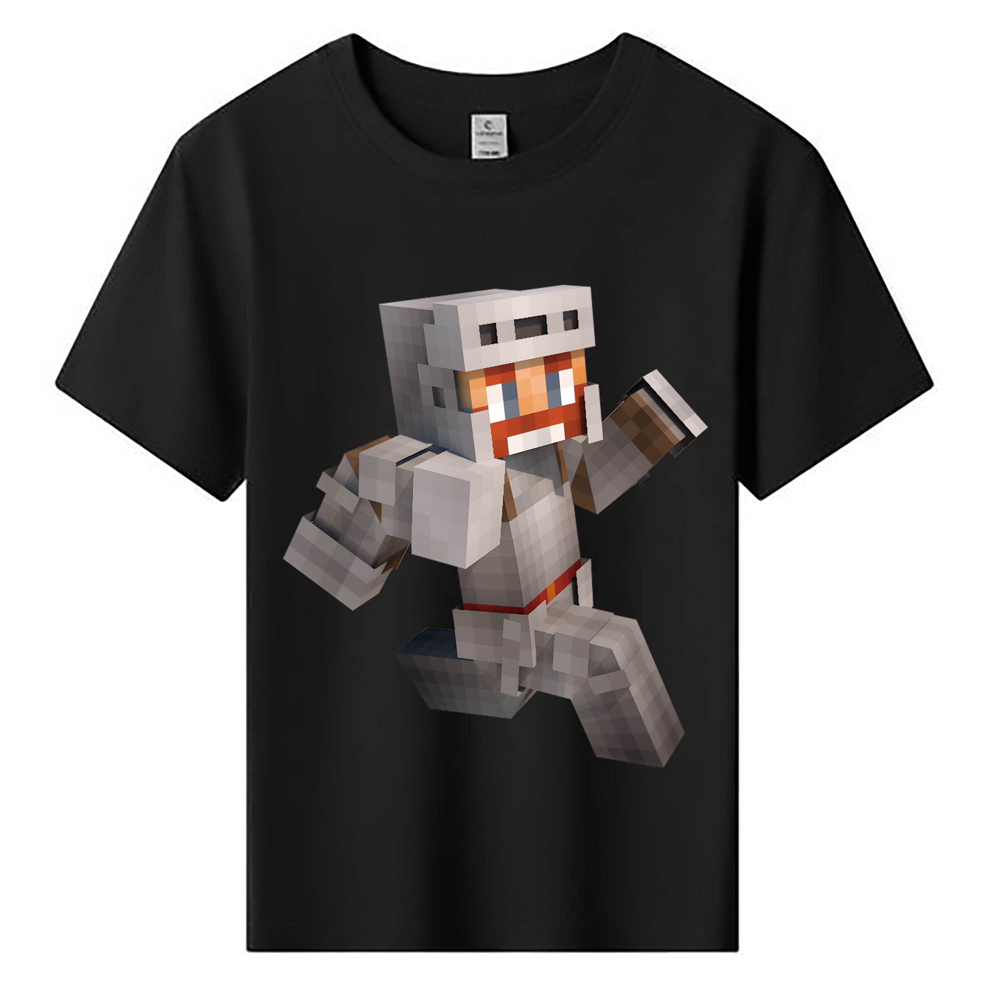 （画像用） マインクラフト ブロックの世界 Minecraft MC Block world 綿100％キッズTシャツ（フロントプリント）