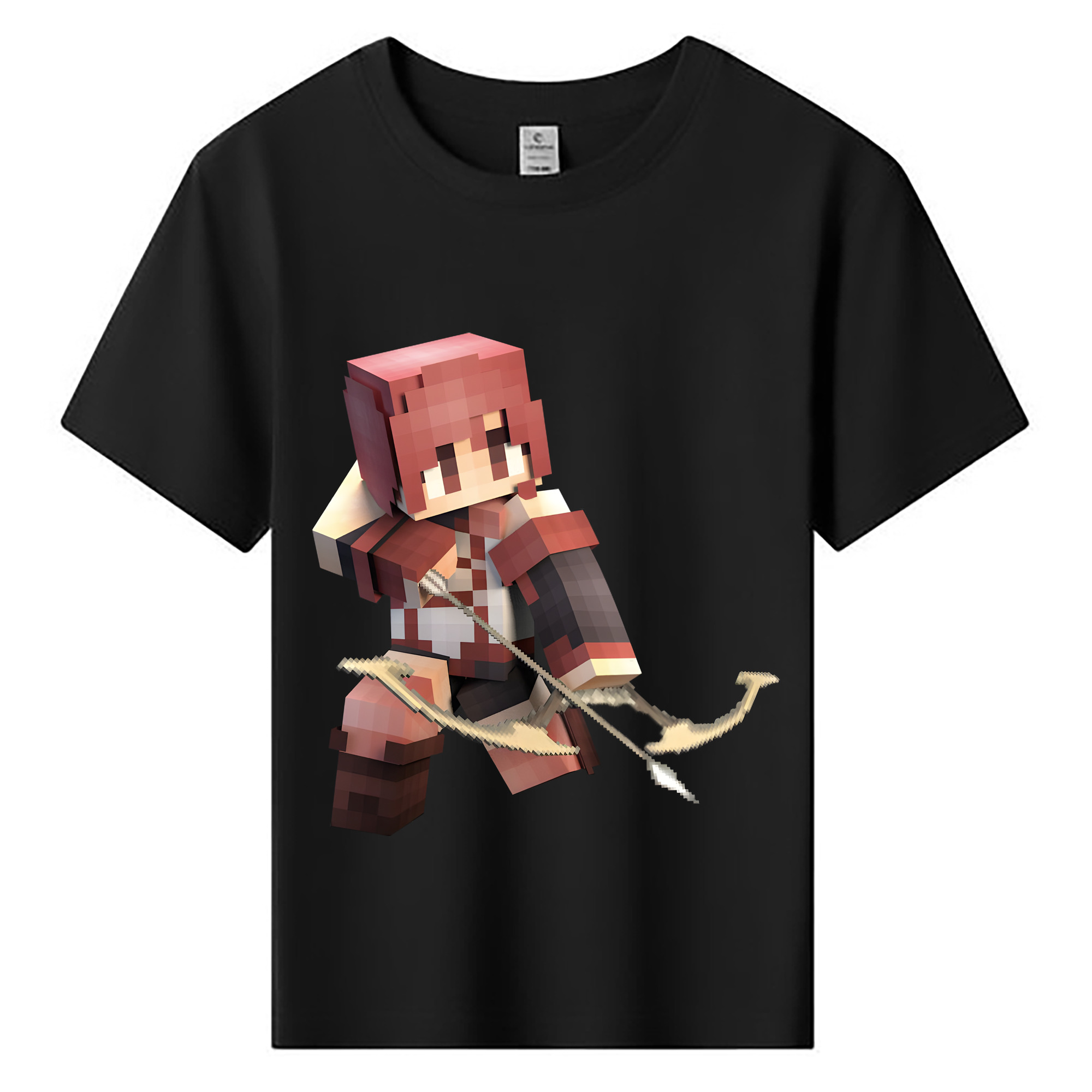 （画像用） マインクラフト ブロックの世界 Minecraft MC Block world 綿100％キッズTシャツ（フロントプリント）