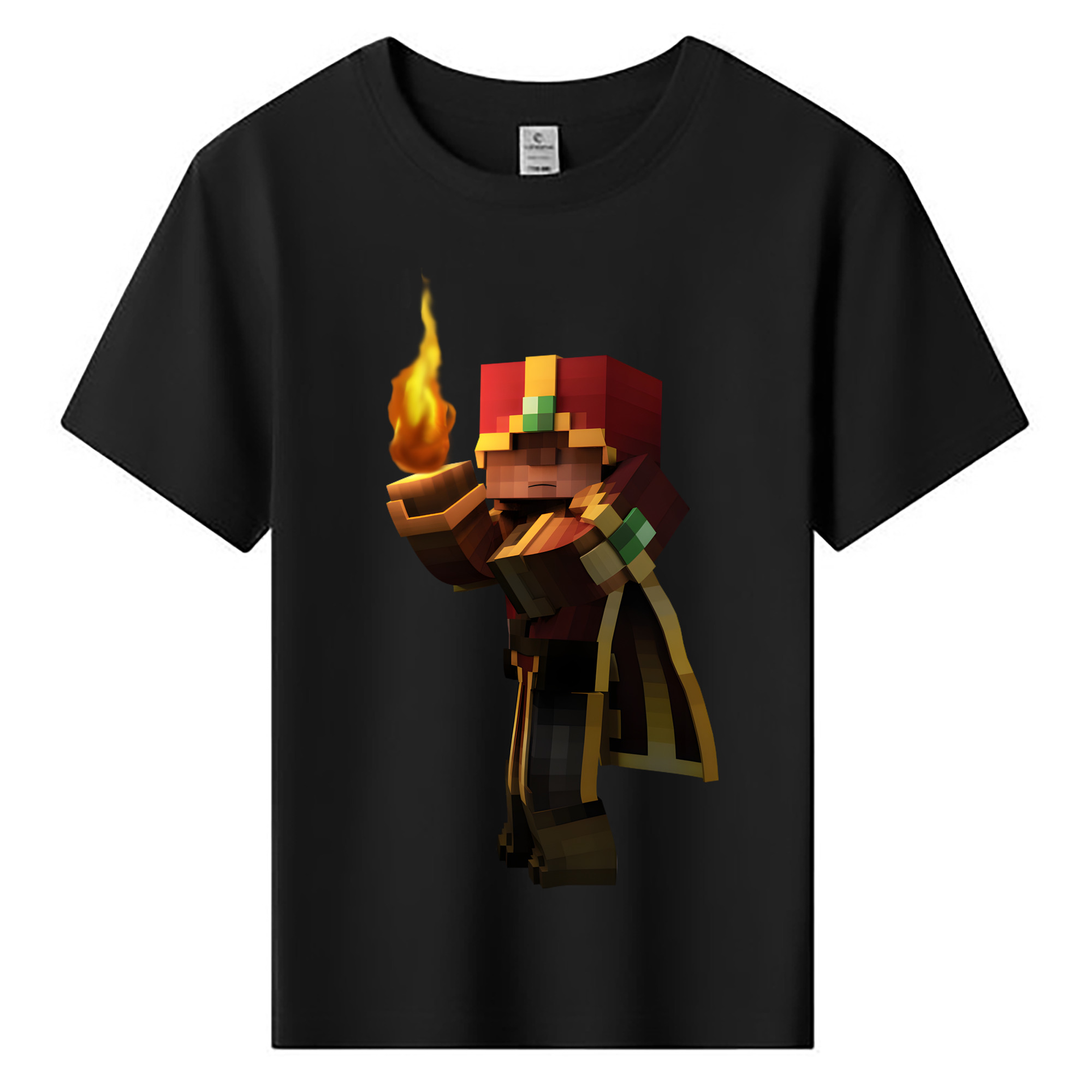 （画像用） マインクラフト ブロックの世界 Minecraft MC Block world 綿100％キッズTシャツ（フロントプリント）